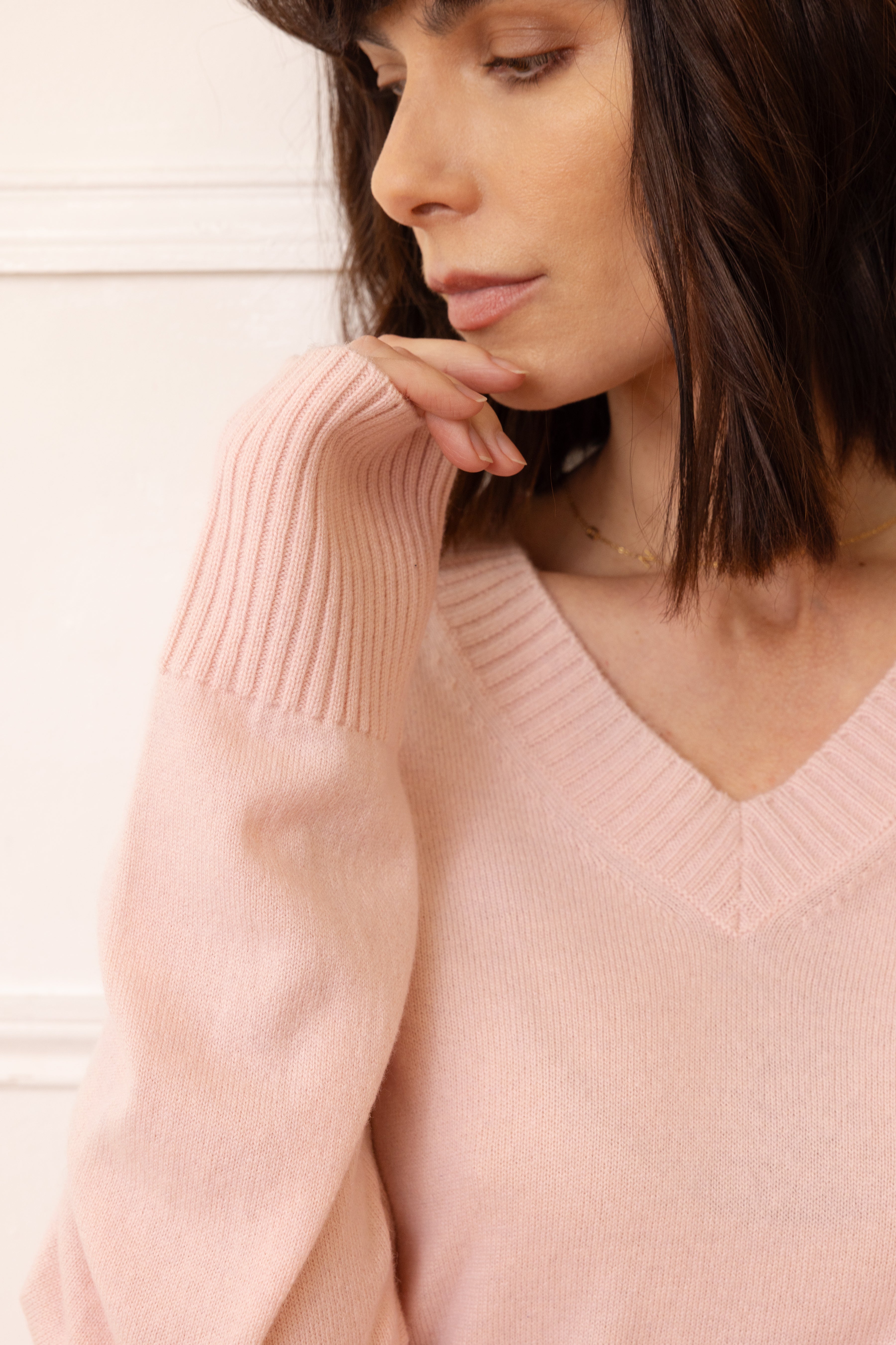 Pink cashmere blend jumper