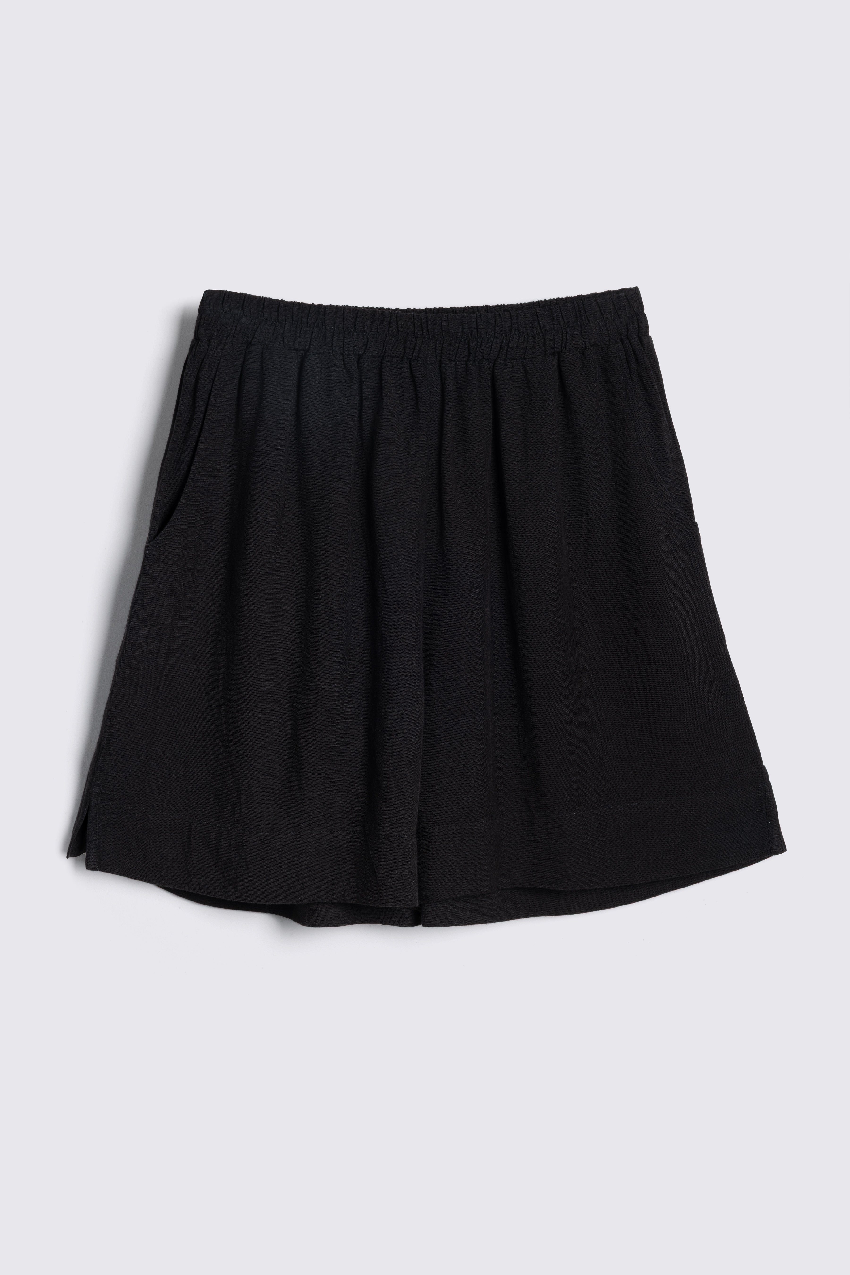 Lottie Linen Blend Shorts - Black - Eleven Loves