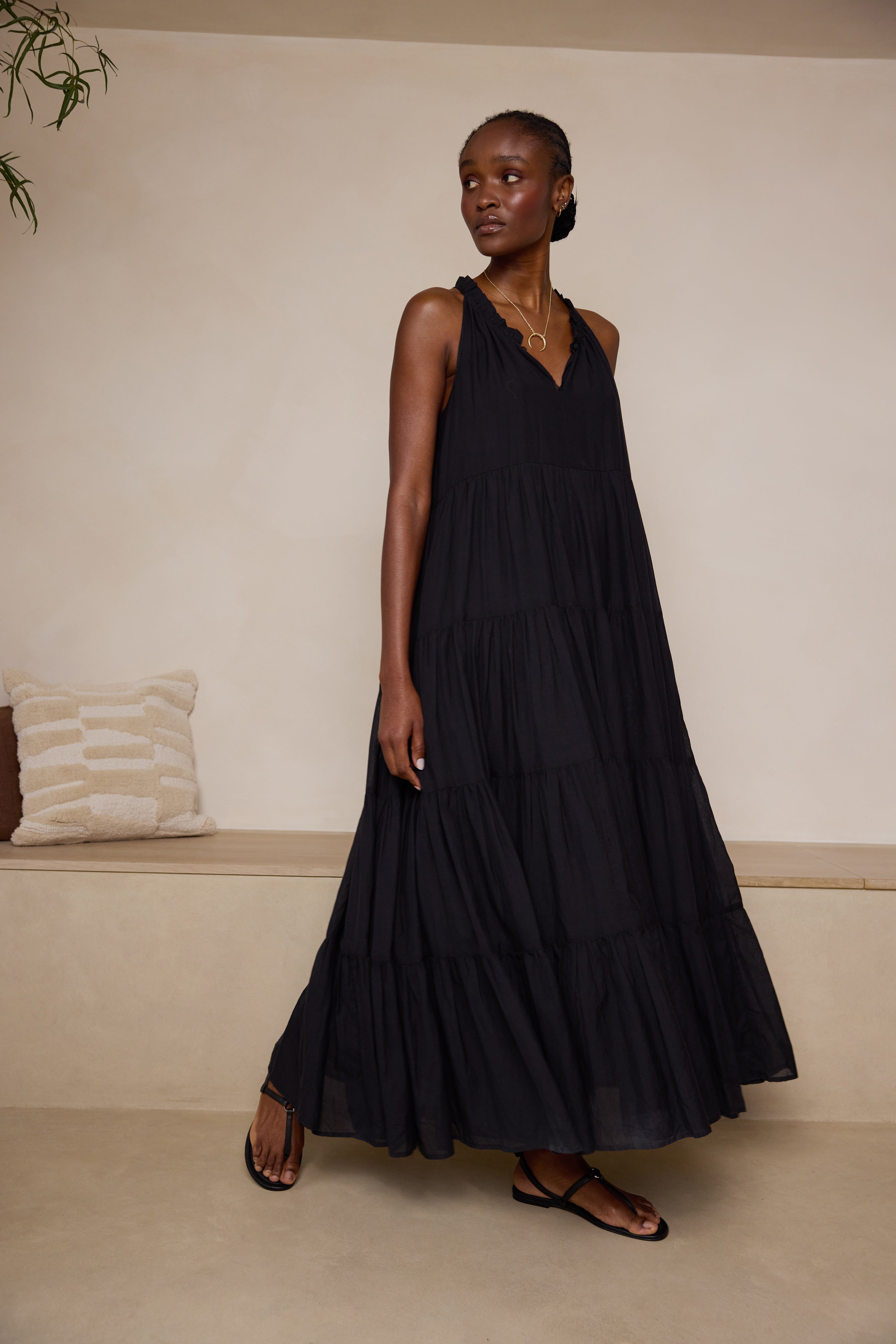 SS Ruby Tiered Maxi Dress (Black) - Eleven Loves