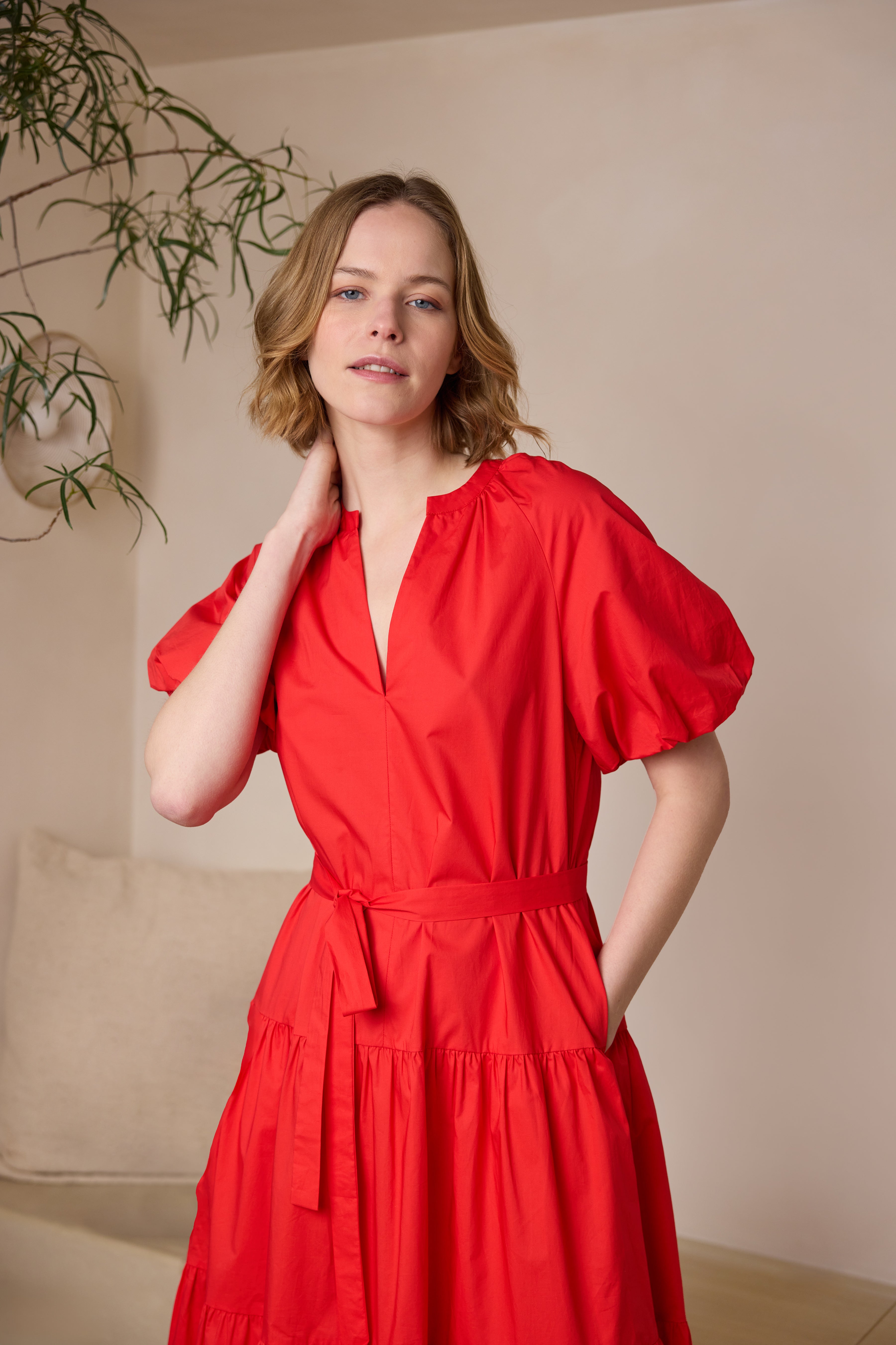 Dulce Tiered Dress - Red