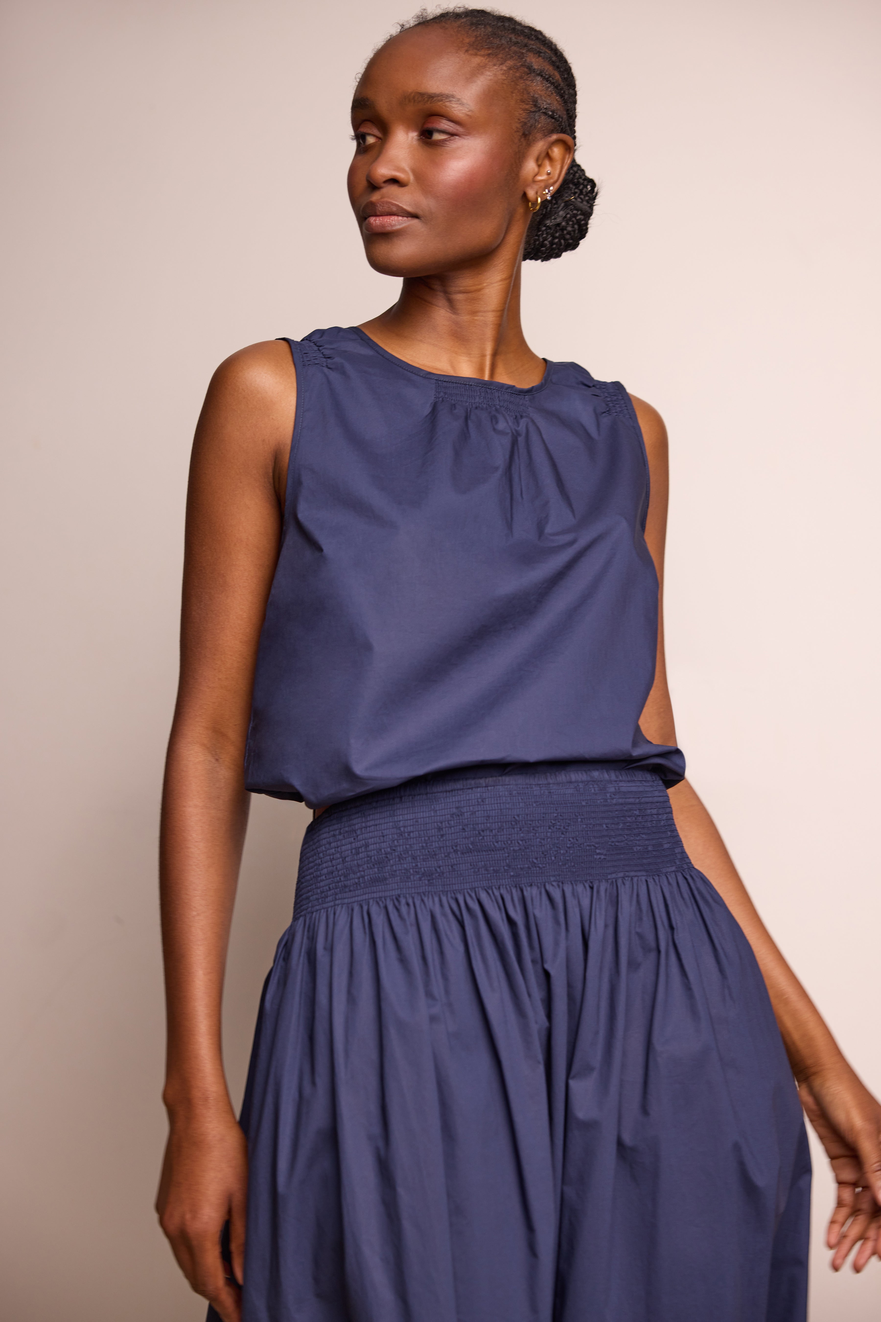 Sage Shell Top - Navy