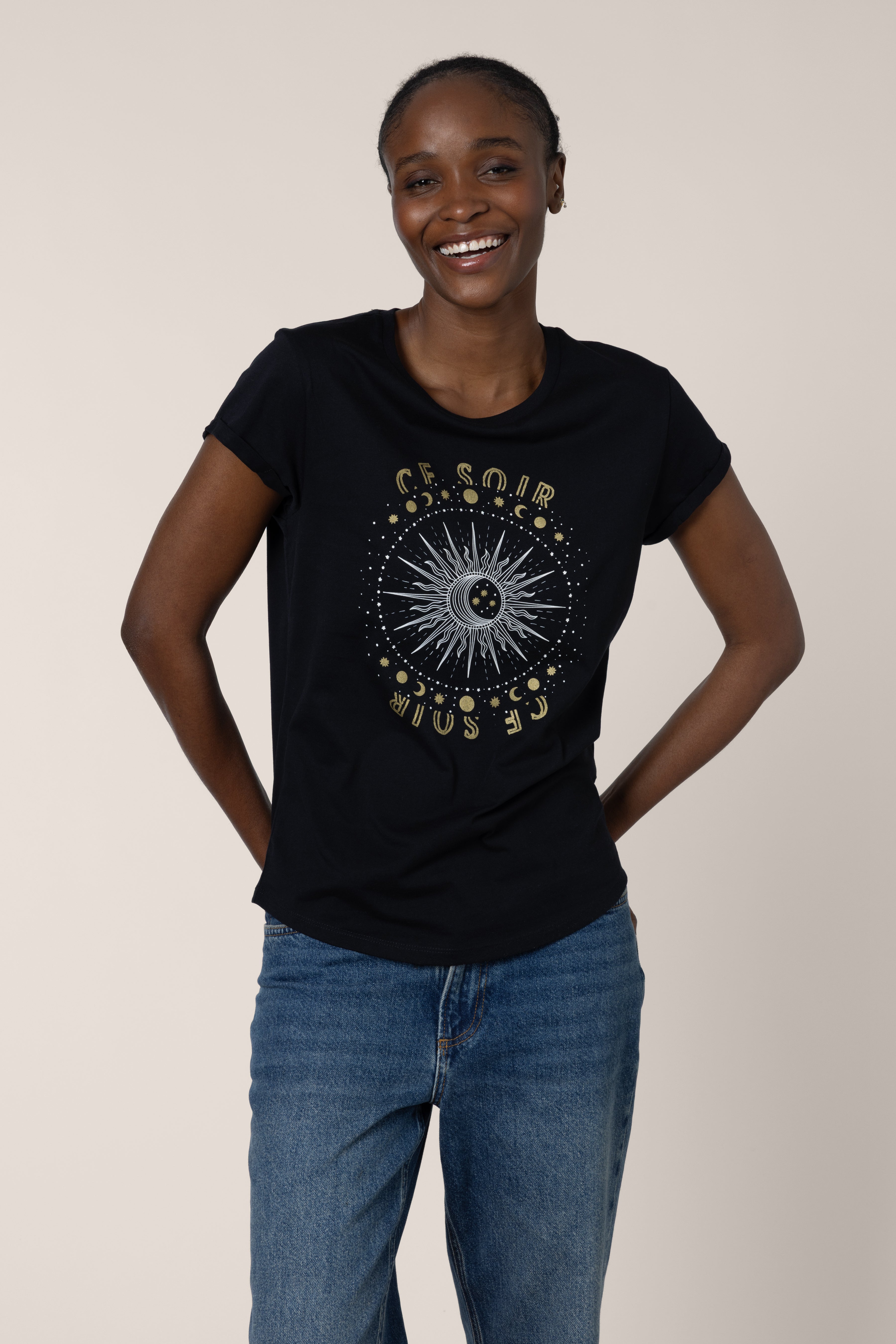 Ce Soir Neat Fit T-Shirt - Black