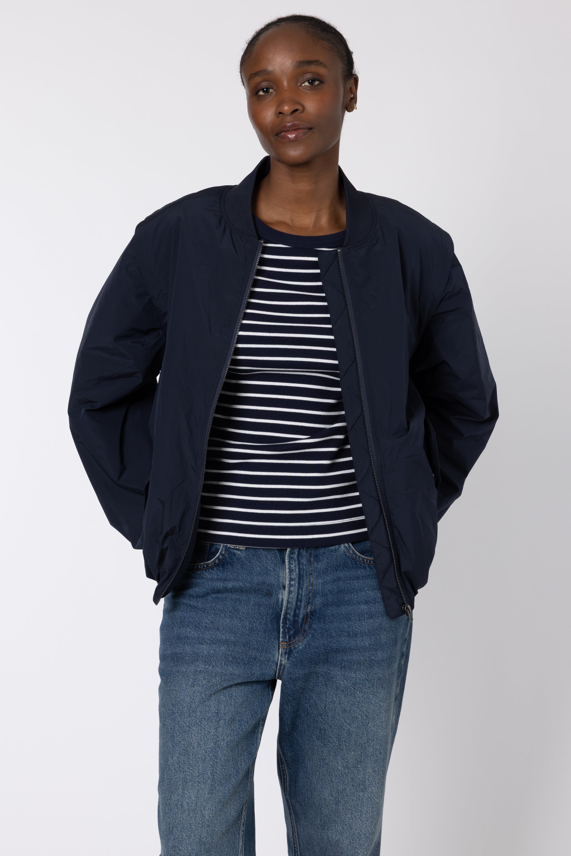 Angelina Bomber Jacket - Navy
