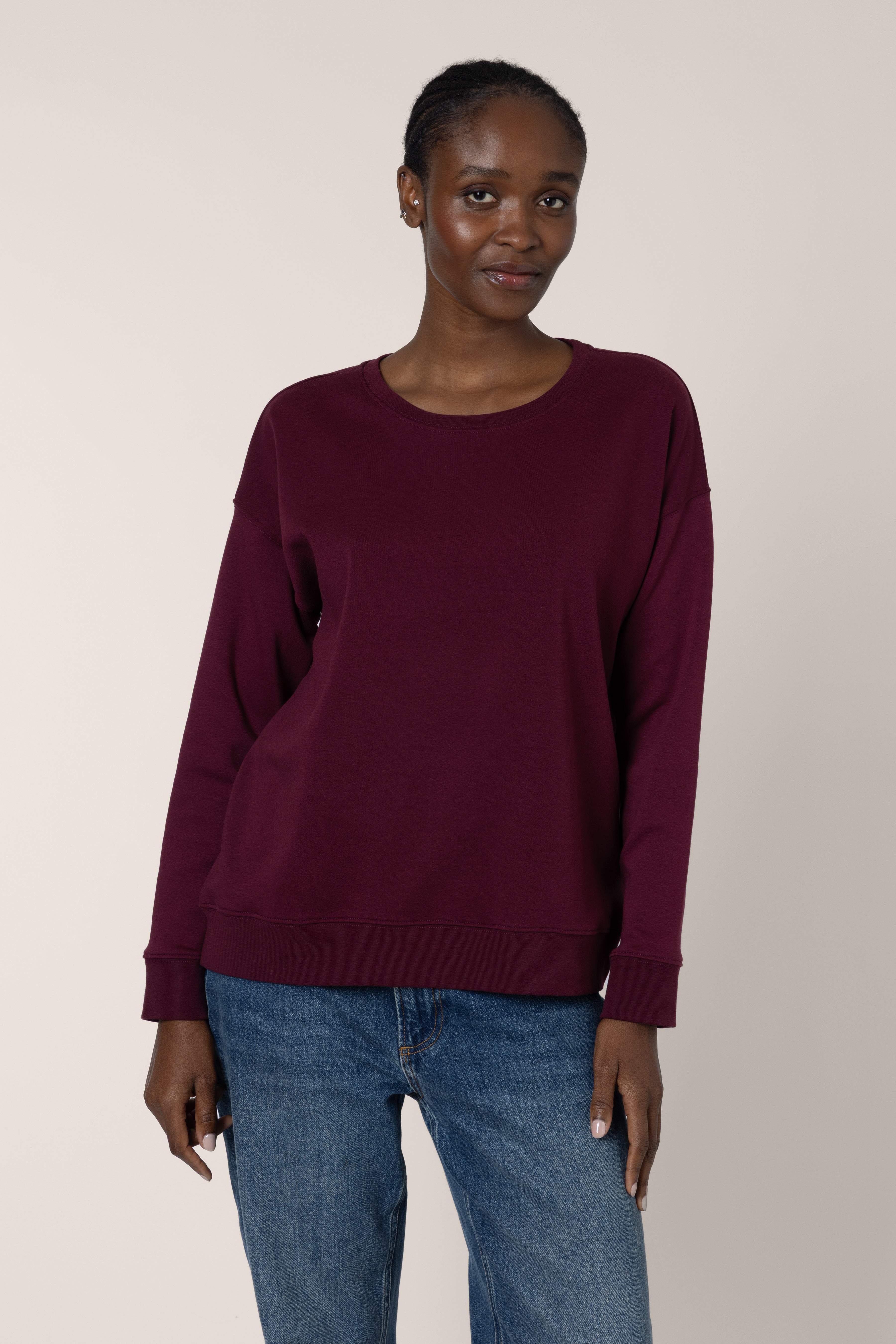 The Perfect Crew Neck Sweatshirt - Dark Cherry