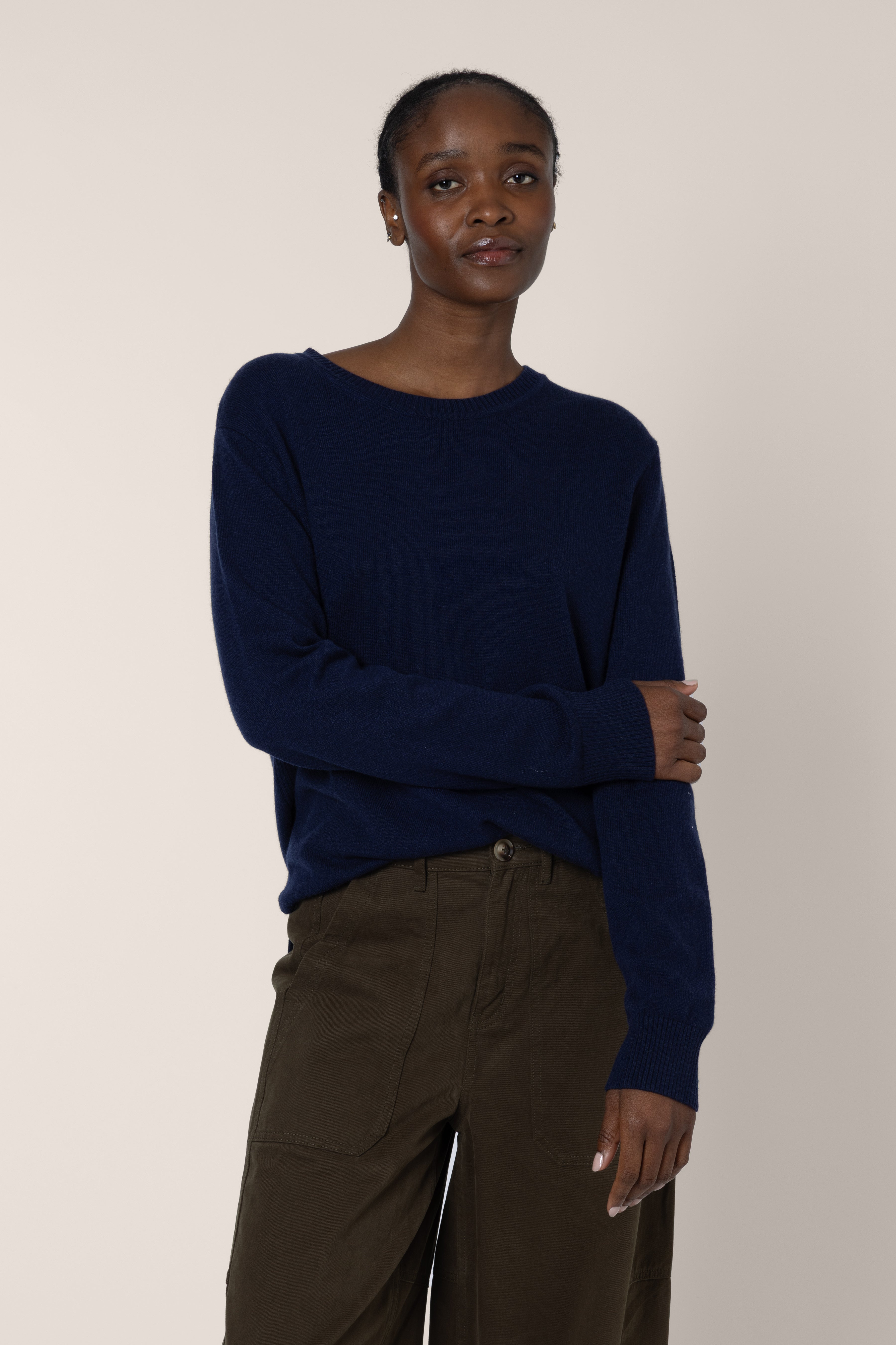 Alex Cashmere Blend Jumper - Navy