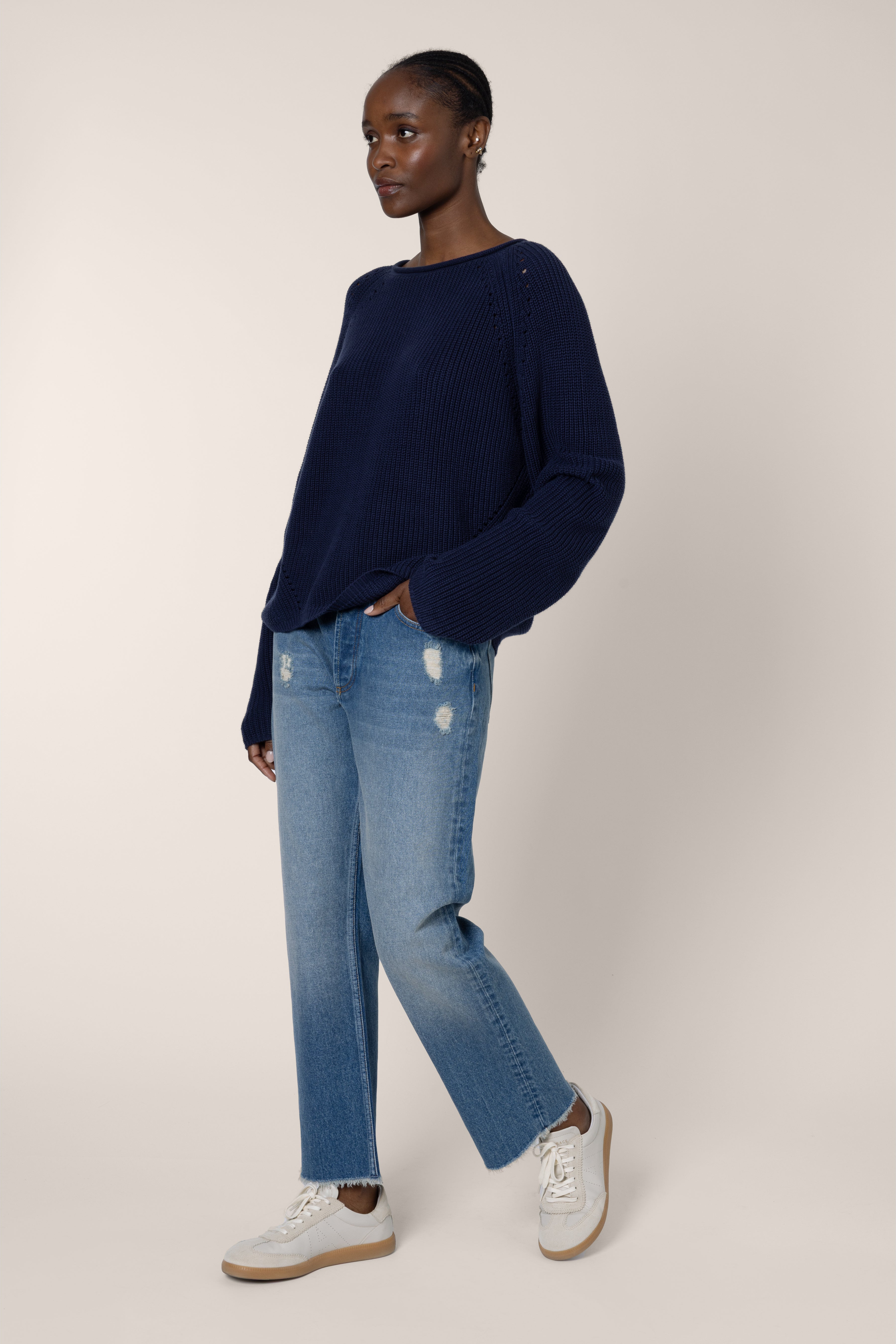 Kayla Relaxed Kick Flare Jeans - Mid Wash