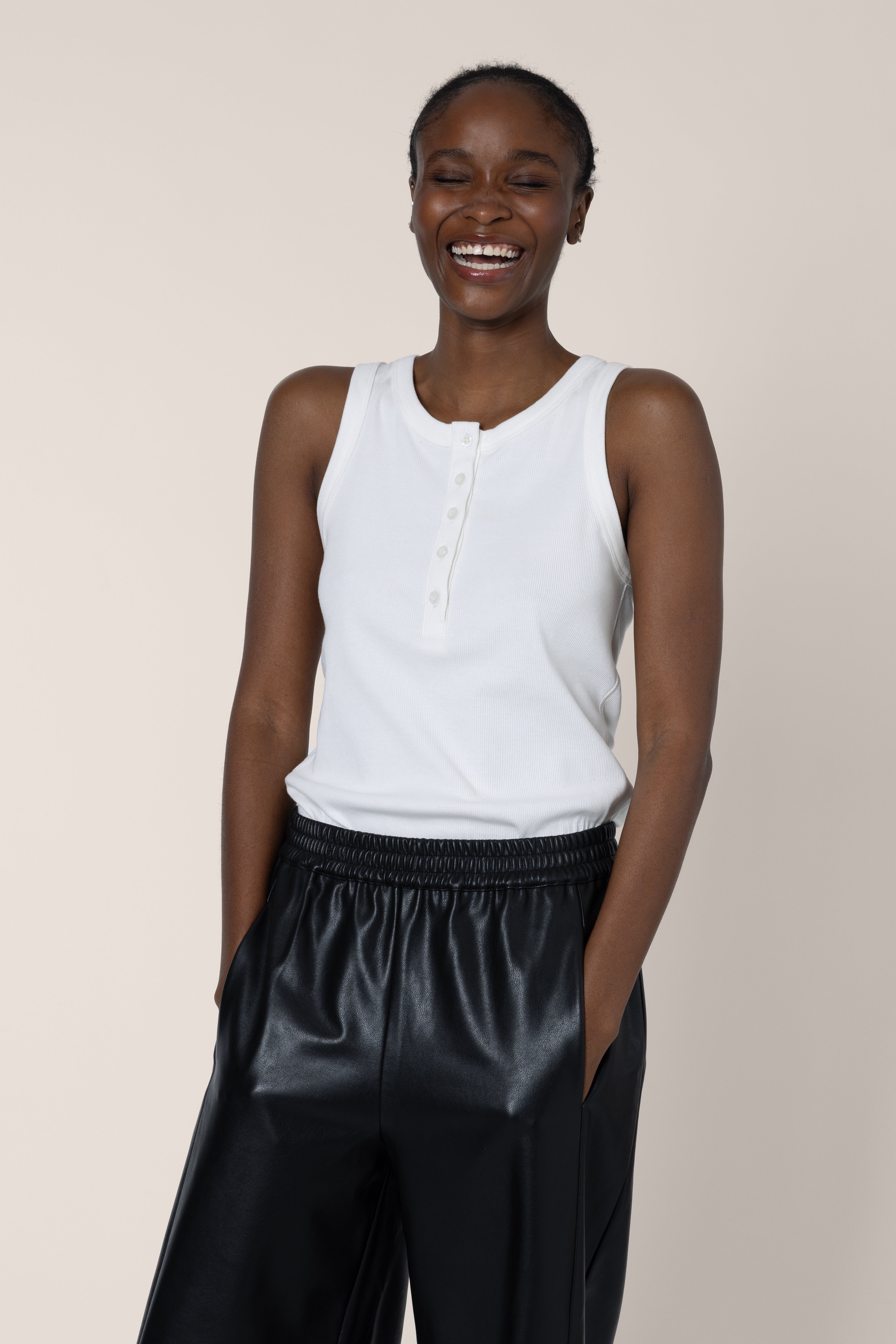 Mabel Button Down Vest - Ivory