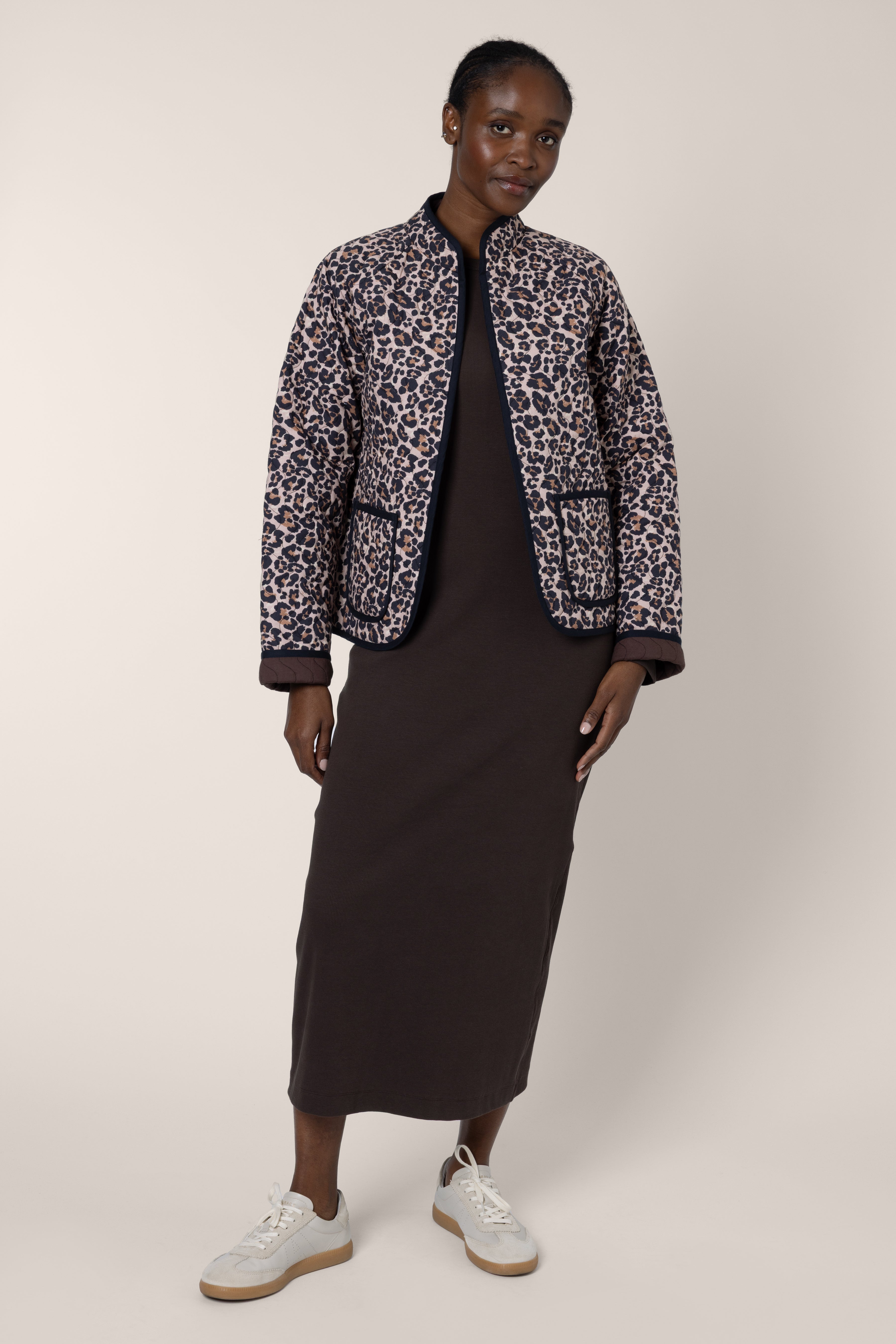 Lizzy Rib Jersey Dress - Chocolate