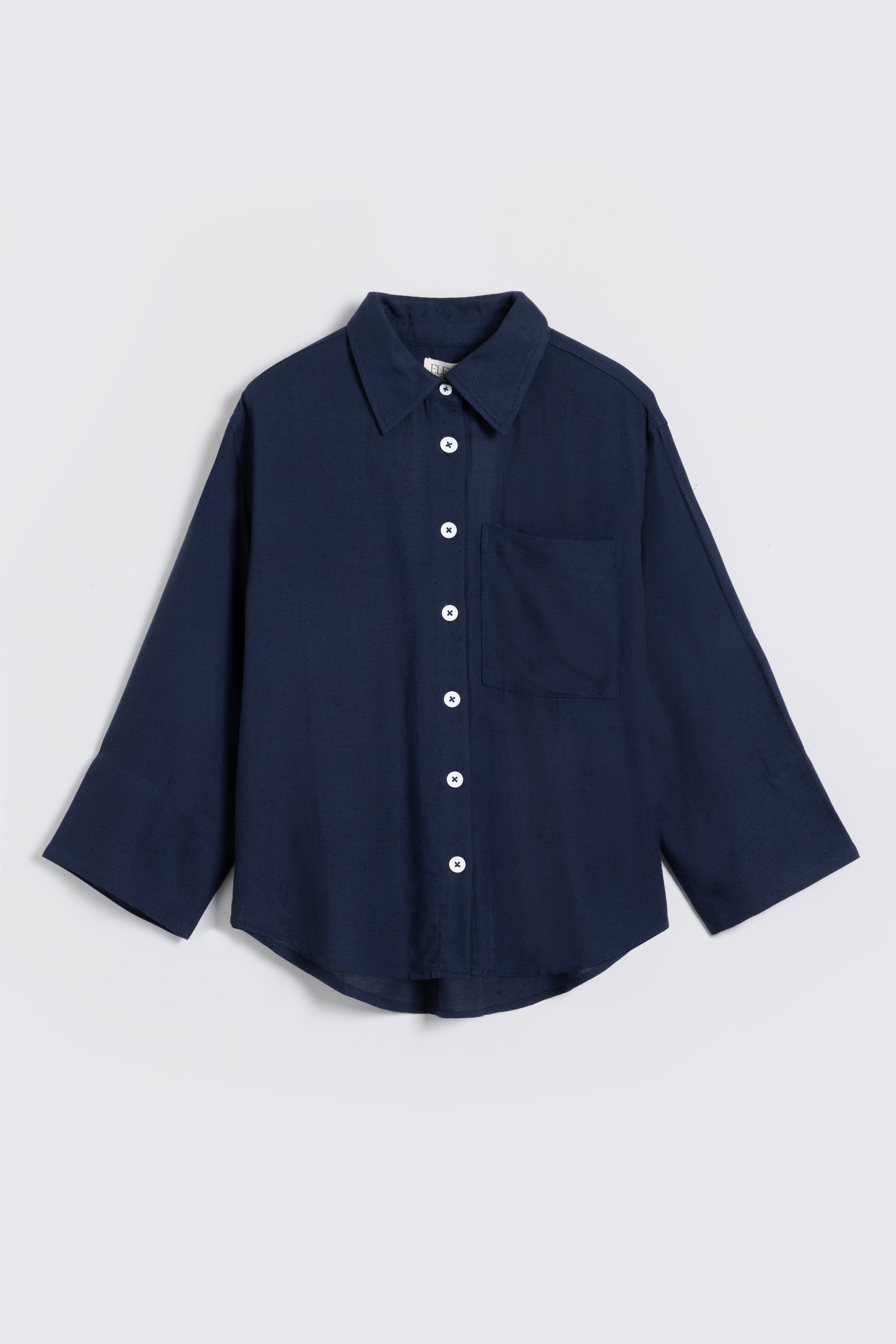 Lulu Linen Blend Shirt - Navy