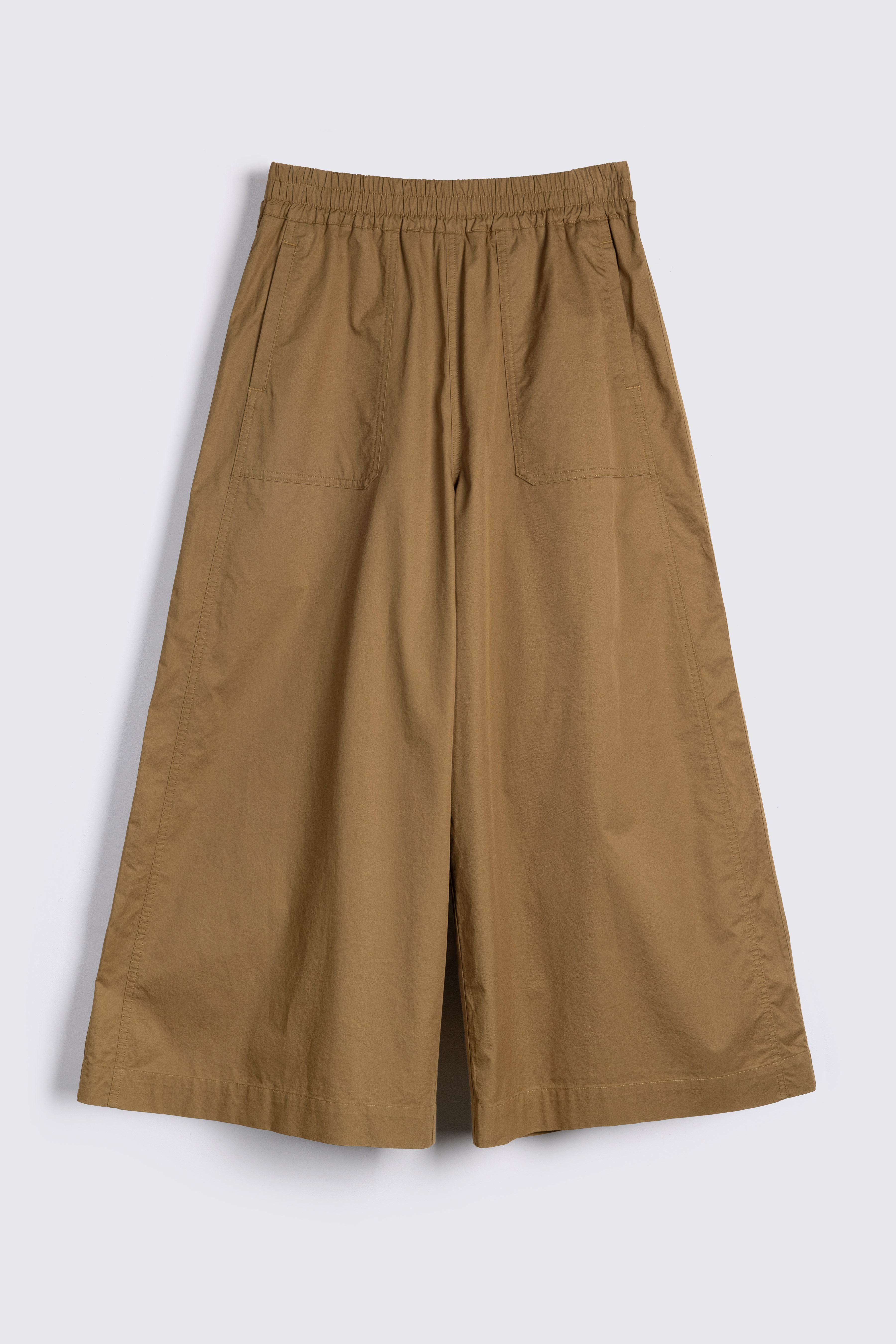 Cassie Wide Leg Cropped Trousers - Sand
