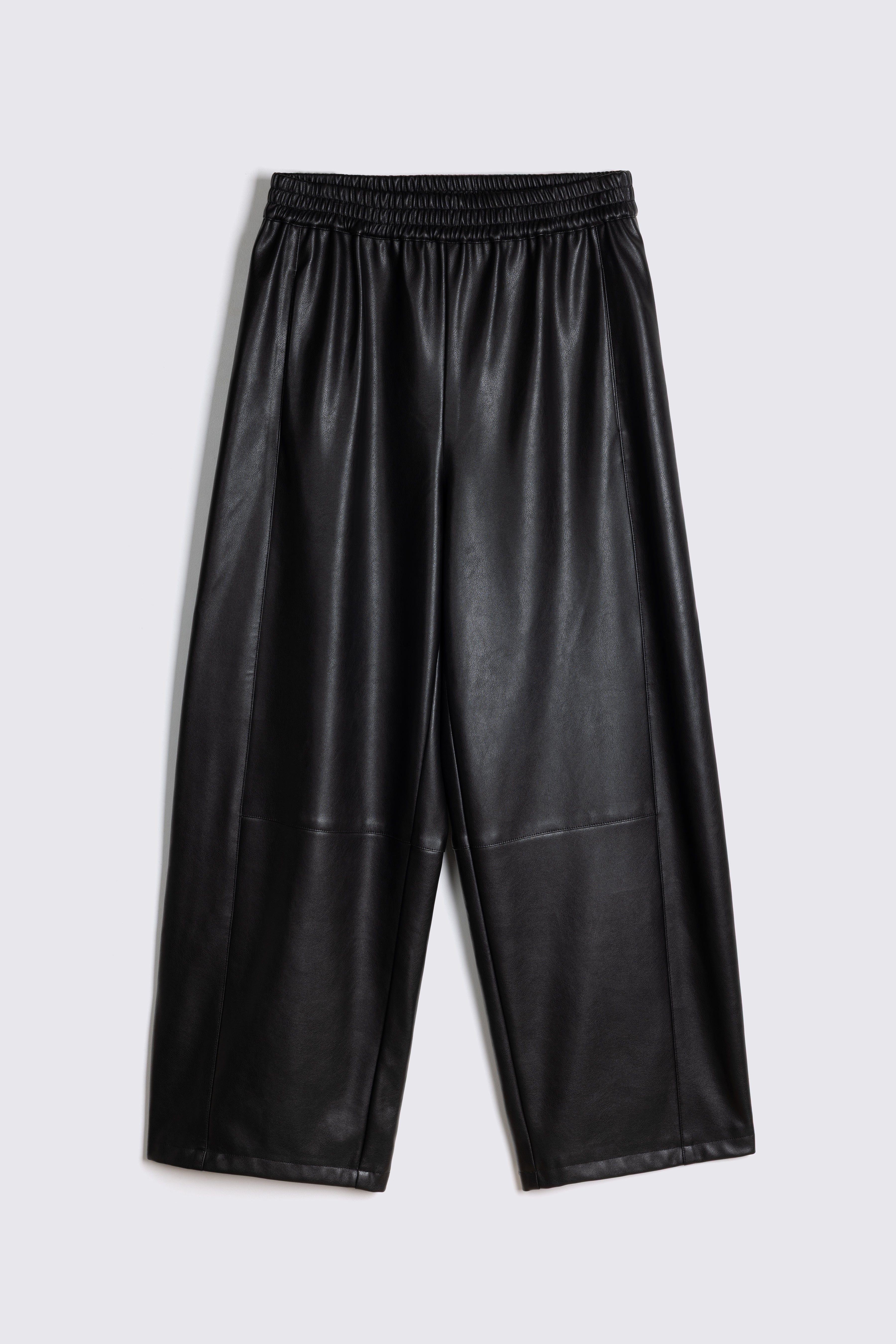 Billie Barrel Leg Faux Leather Trousers - Black