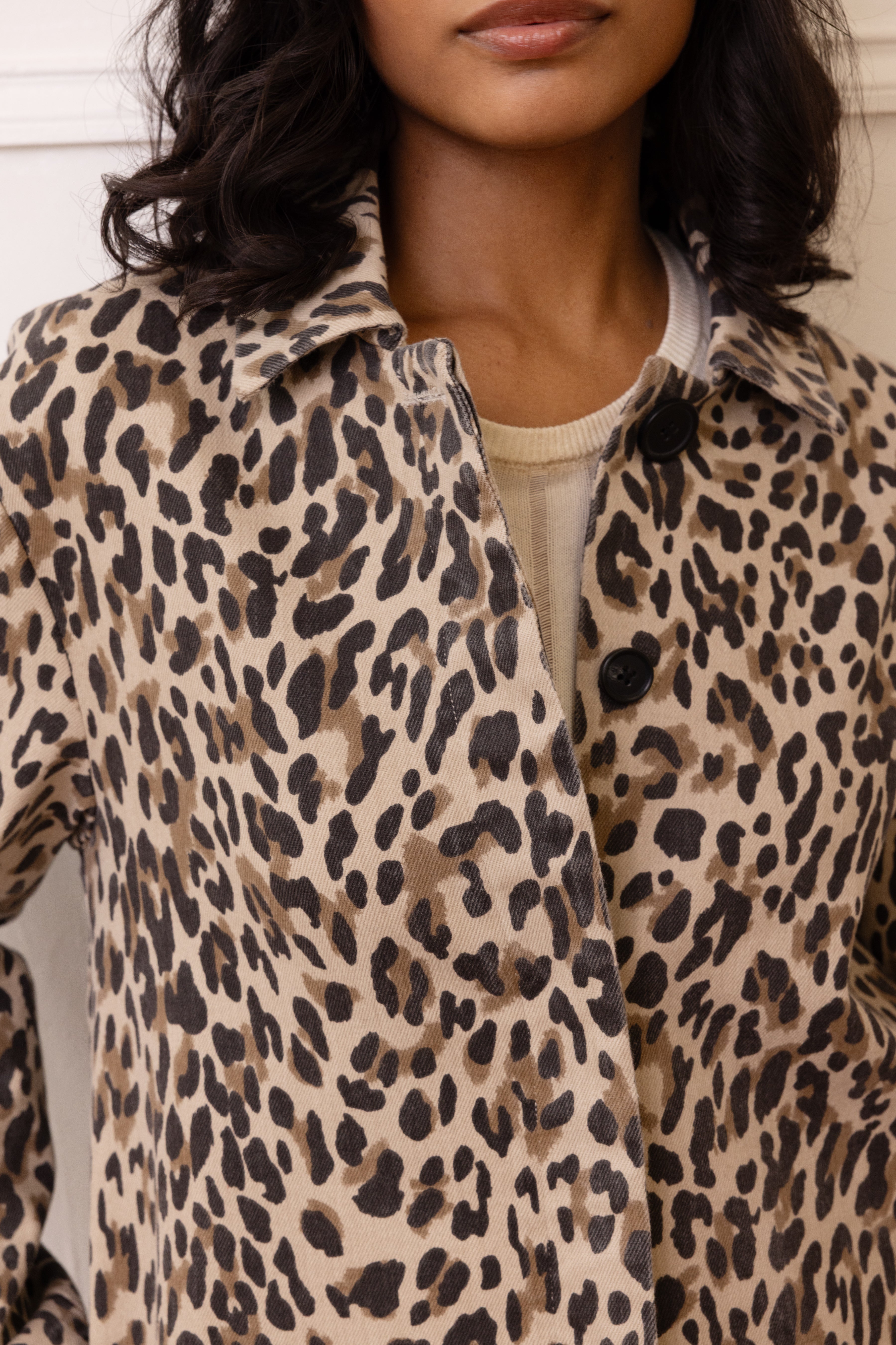 Laurie Leopard Duster Coat - Biscuit - Eleven Loves