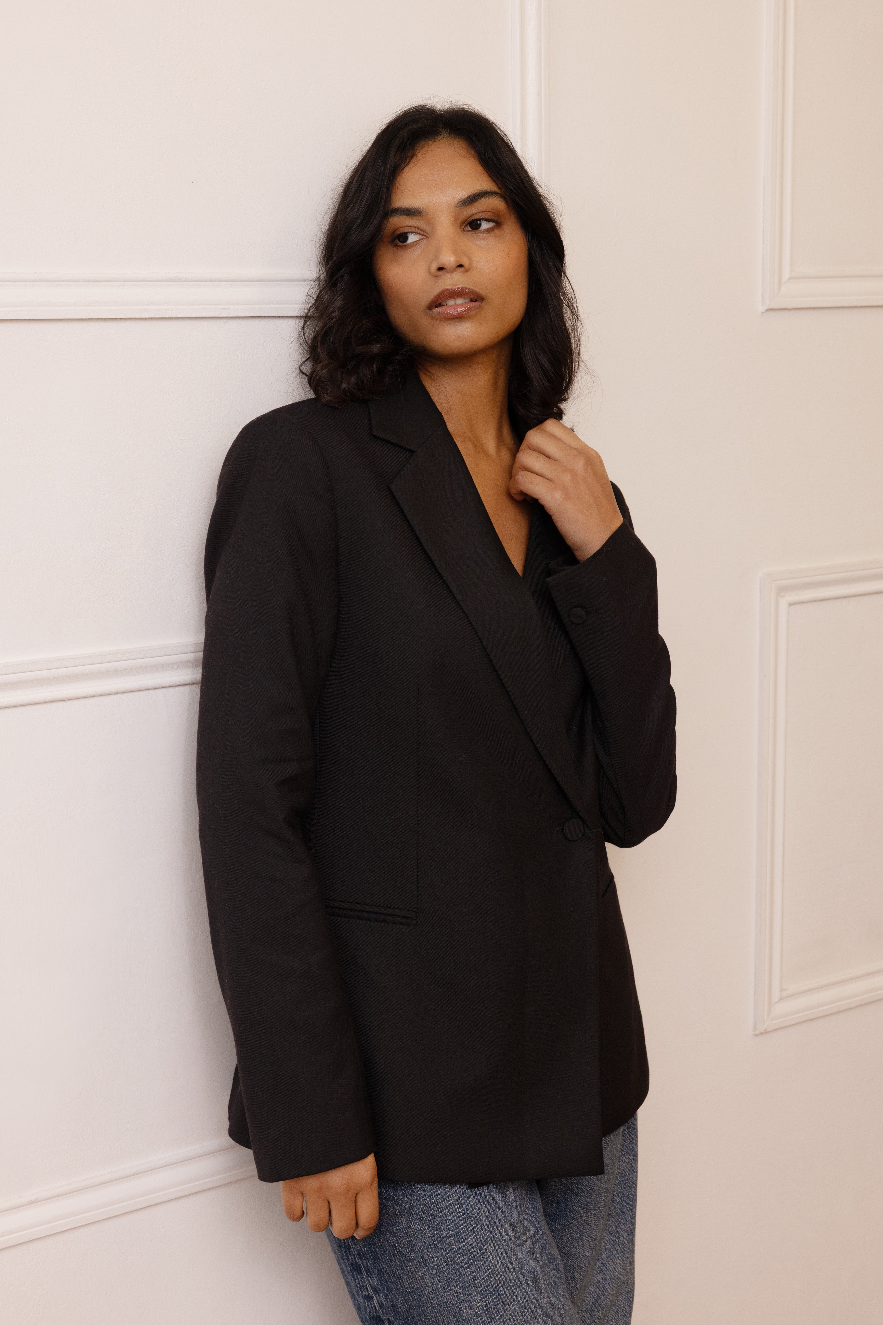 Josephine Wool Blend Blazer - Black - Eleven Loves