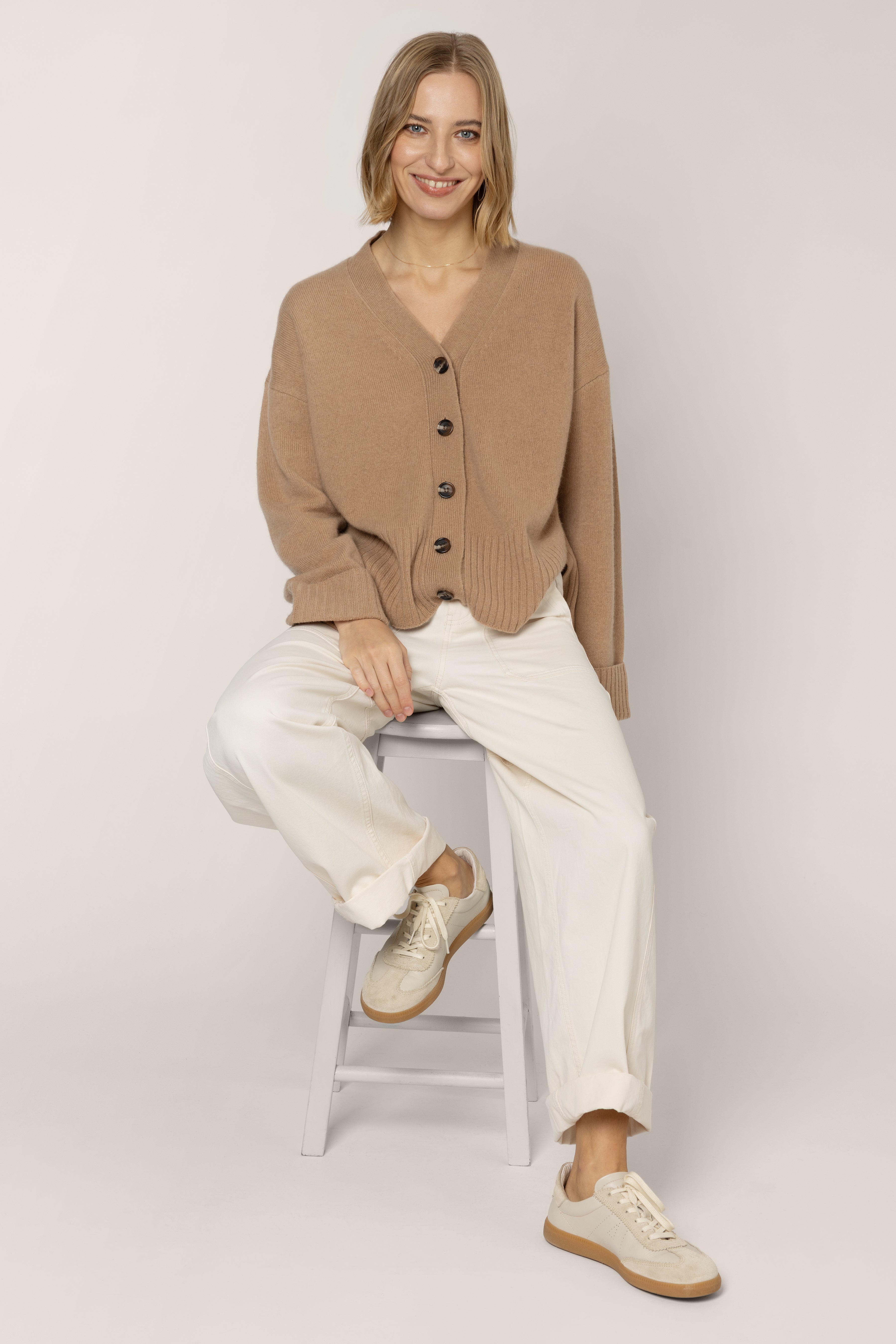 Billie Barrel Leg Trousers - Ecru