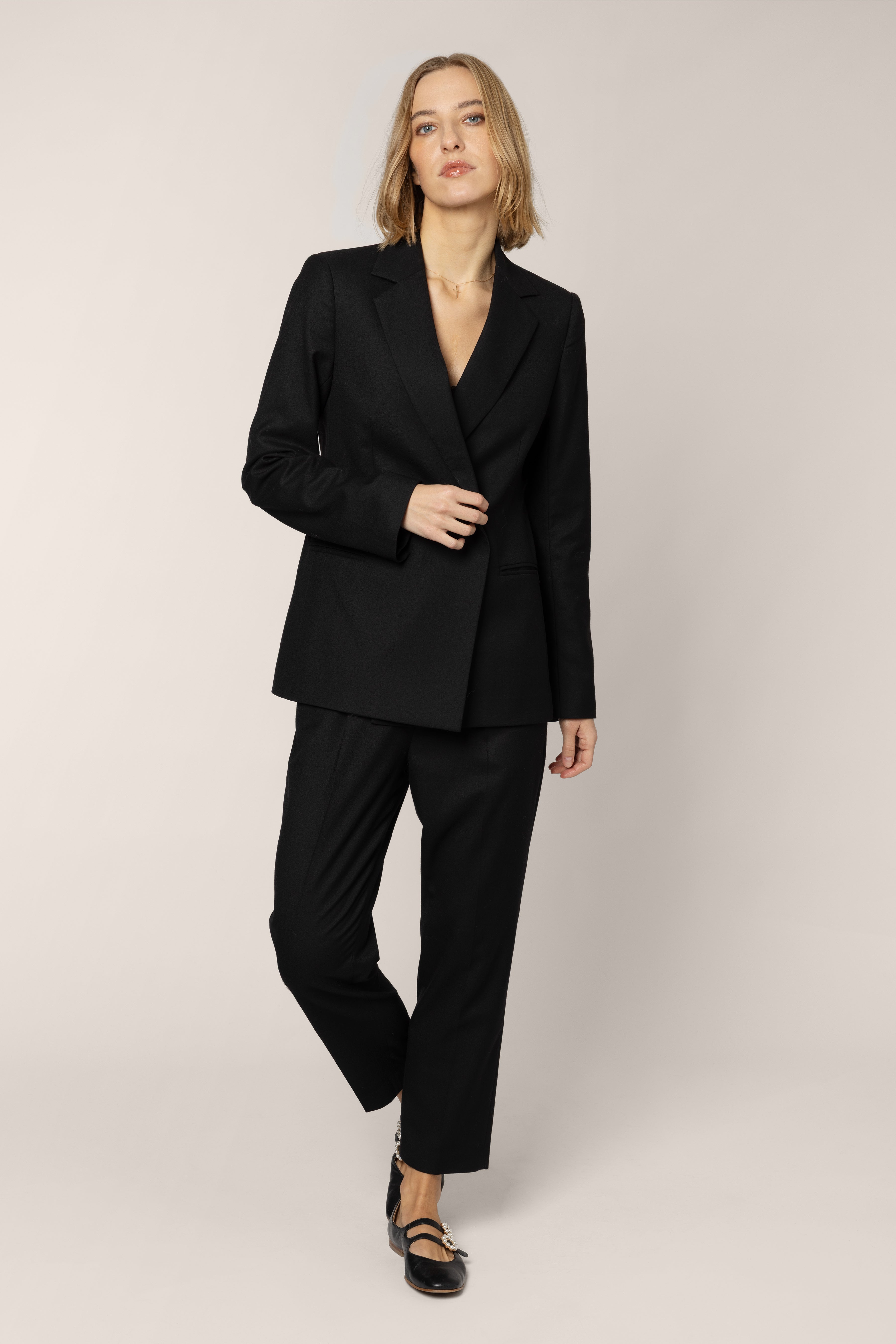 Josephine Wool Blend Blazer - Black - Eleven Loves