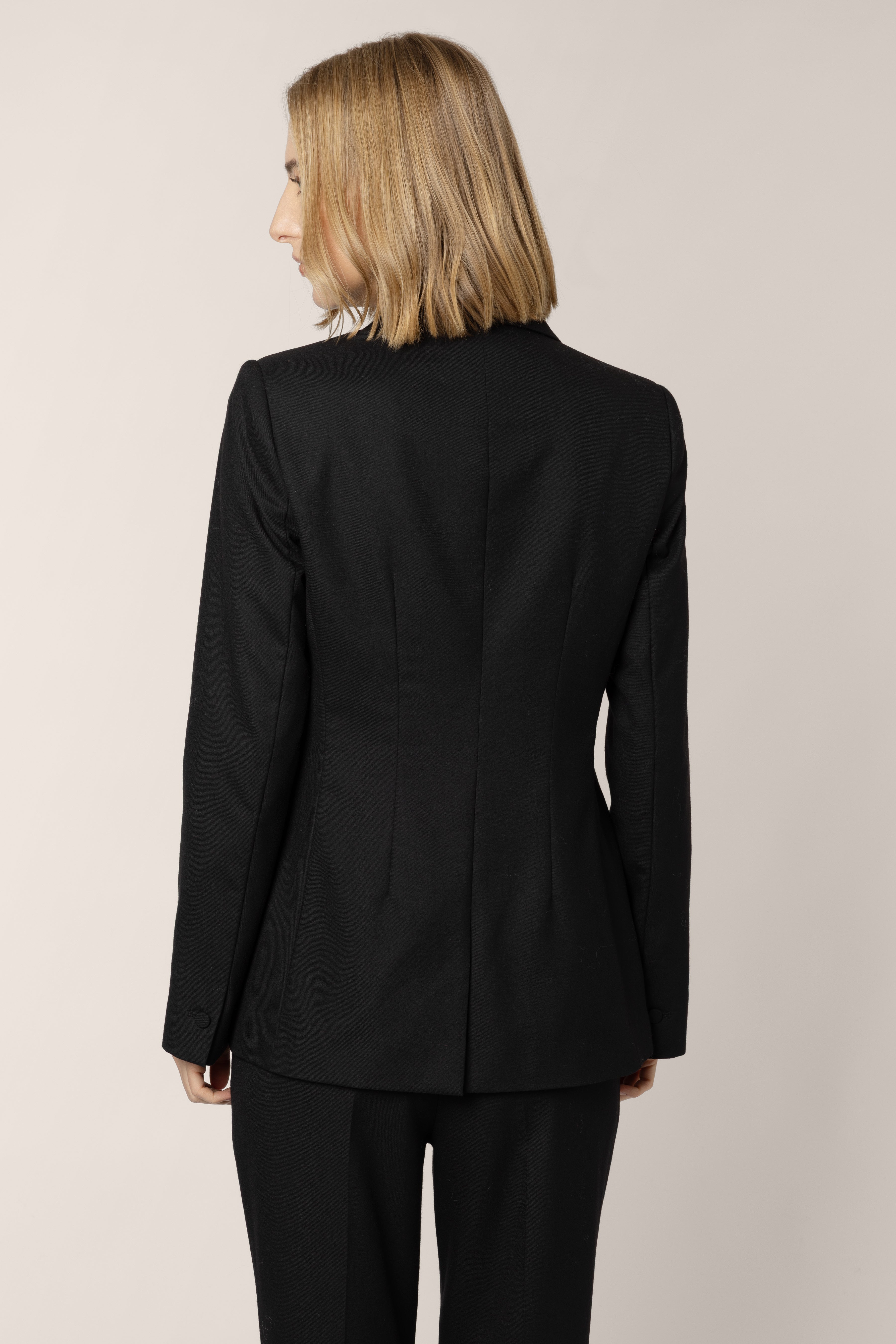 Josephine Wool Blend Blazer - Black