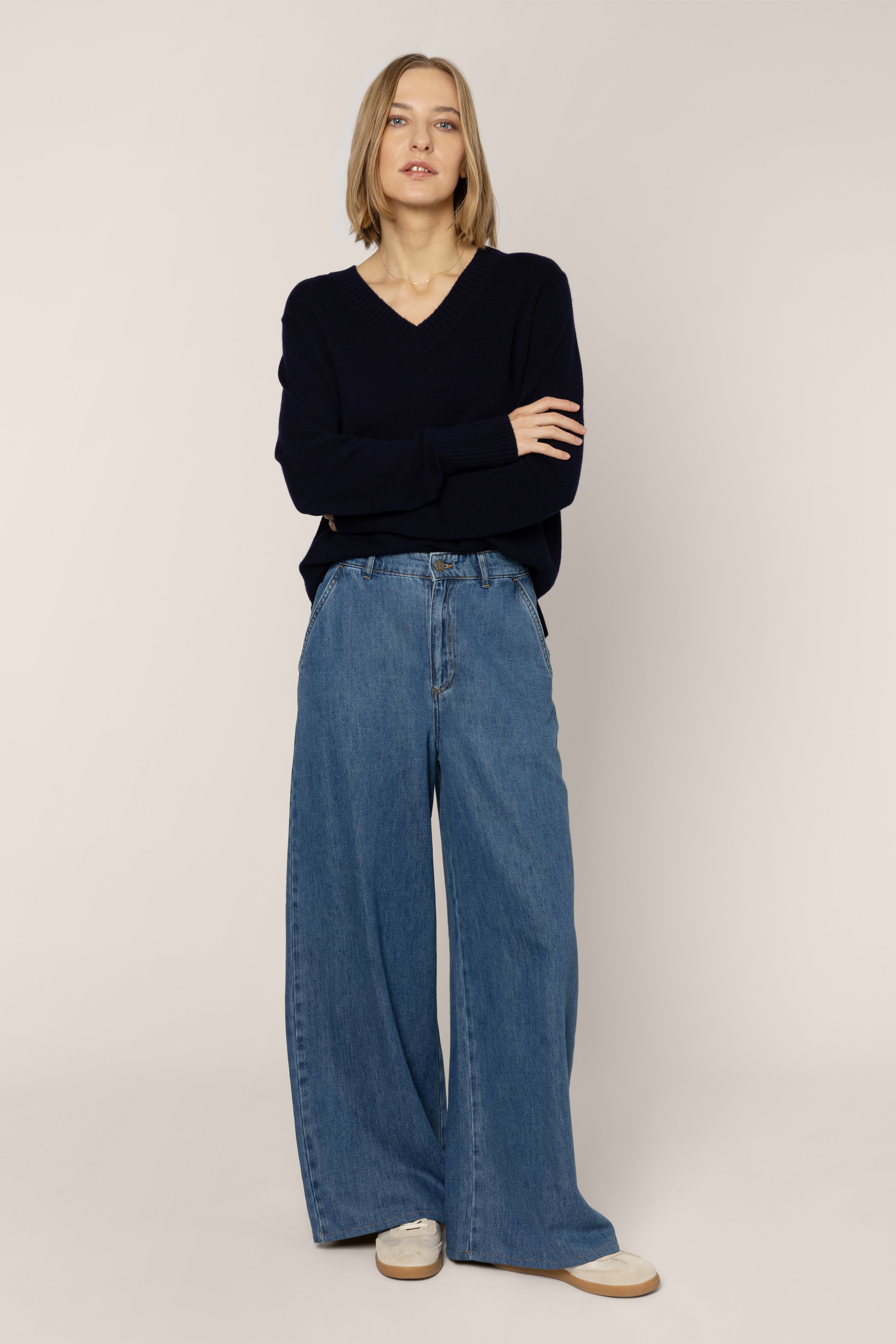 Whitney Wide Leg Jeans - blue - Eleven Loves