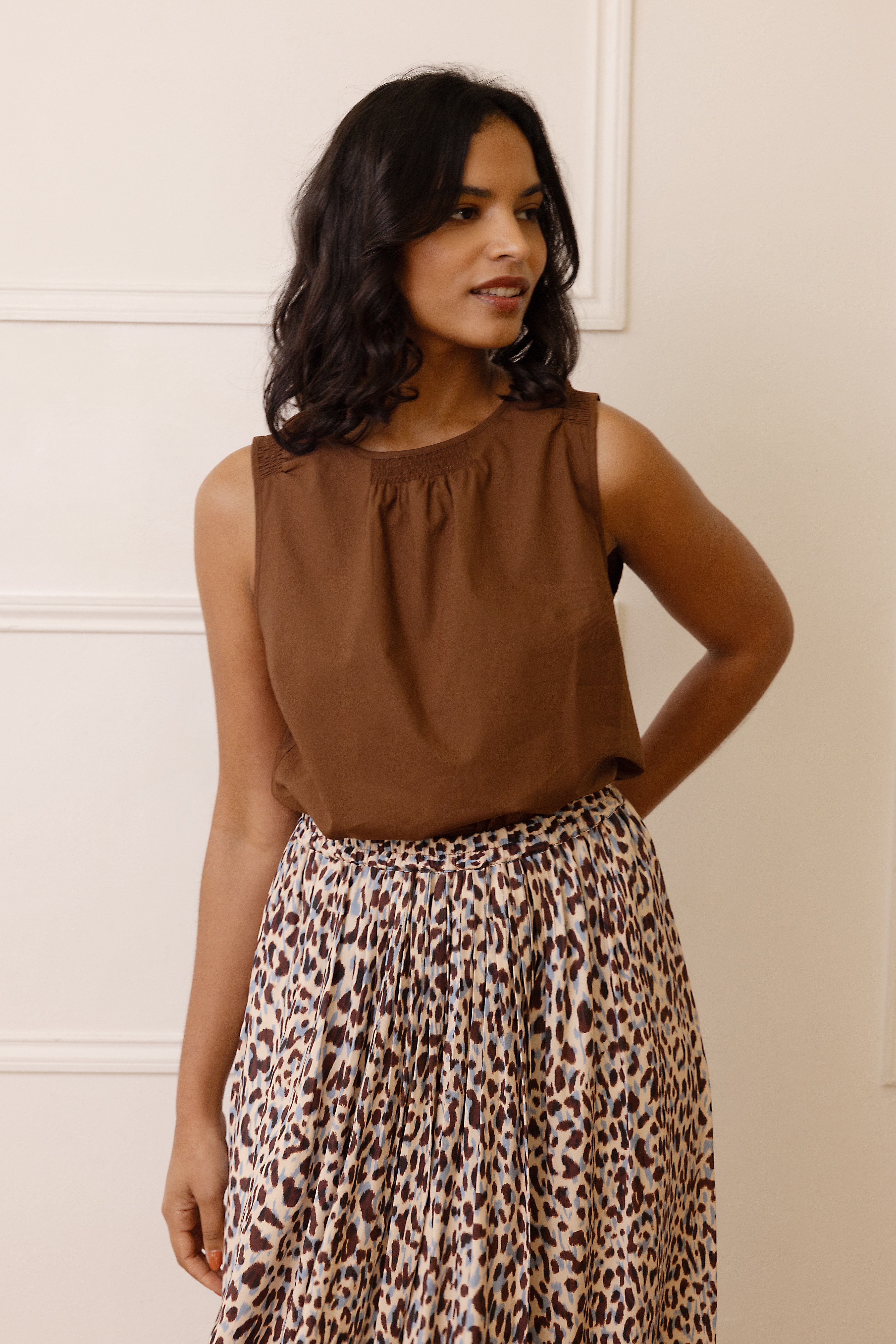 Sage Shell Top - Chocolate - Eleven Loves