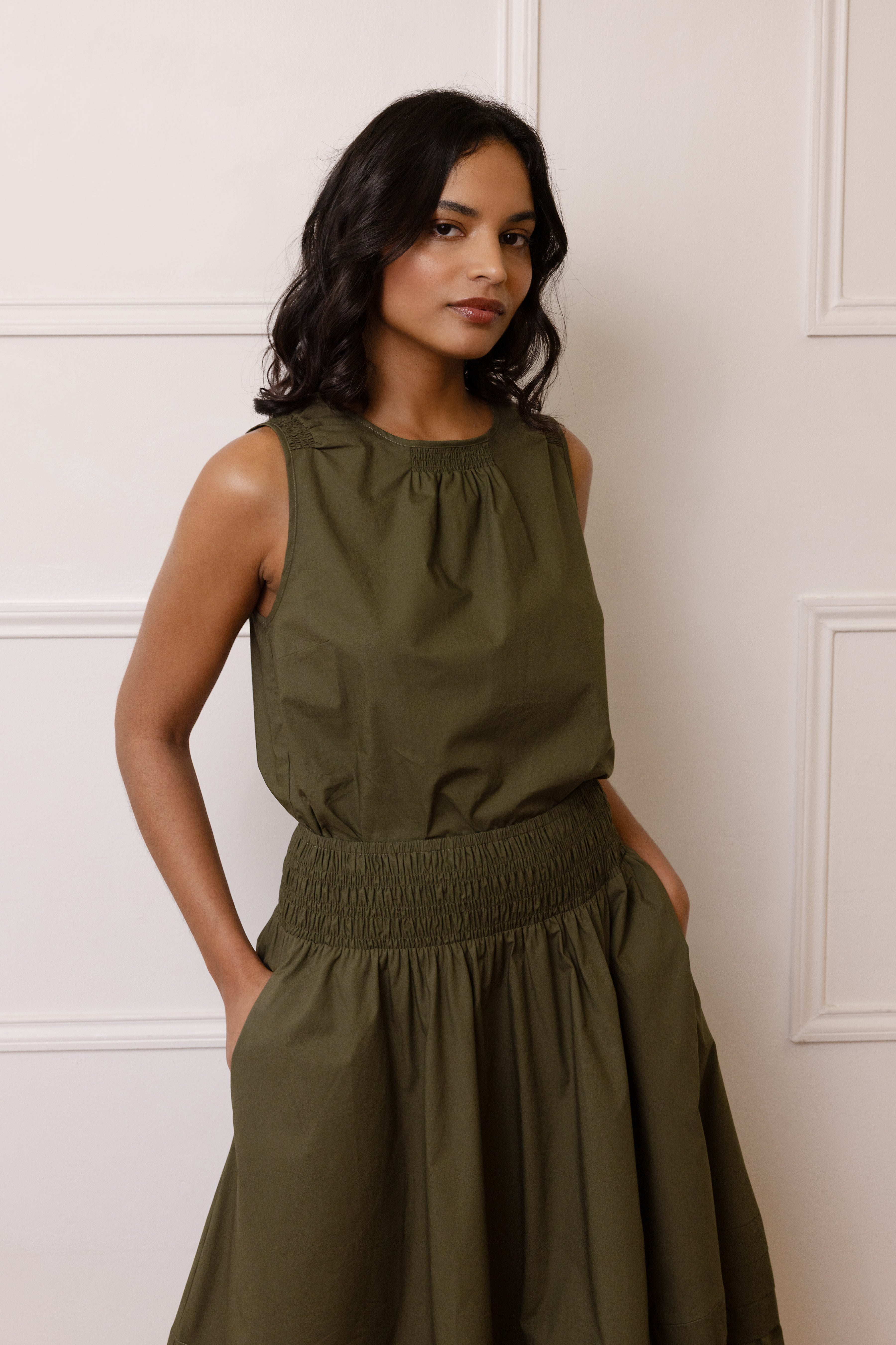 Sage Shell Top - Olive - Eleven Loves