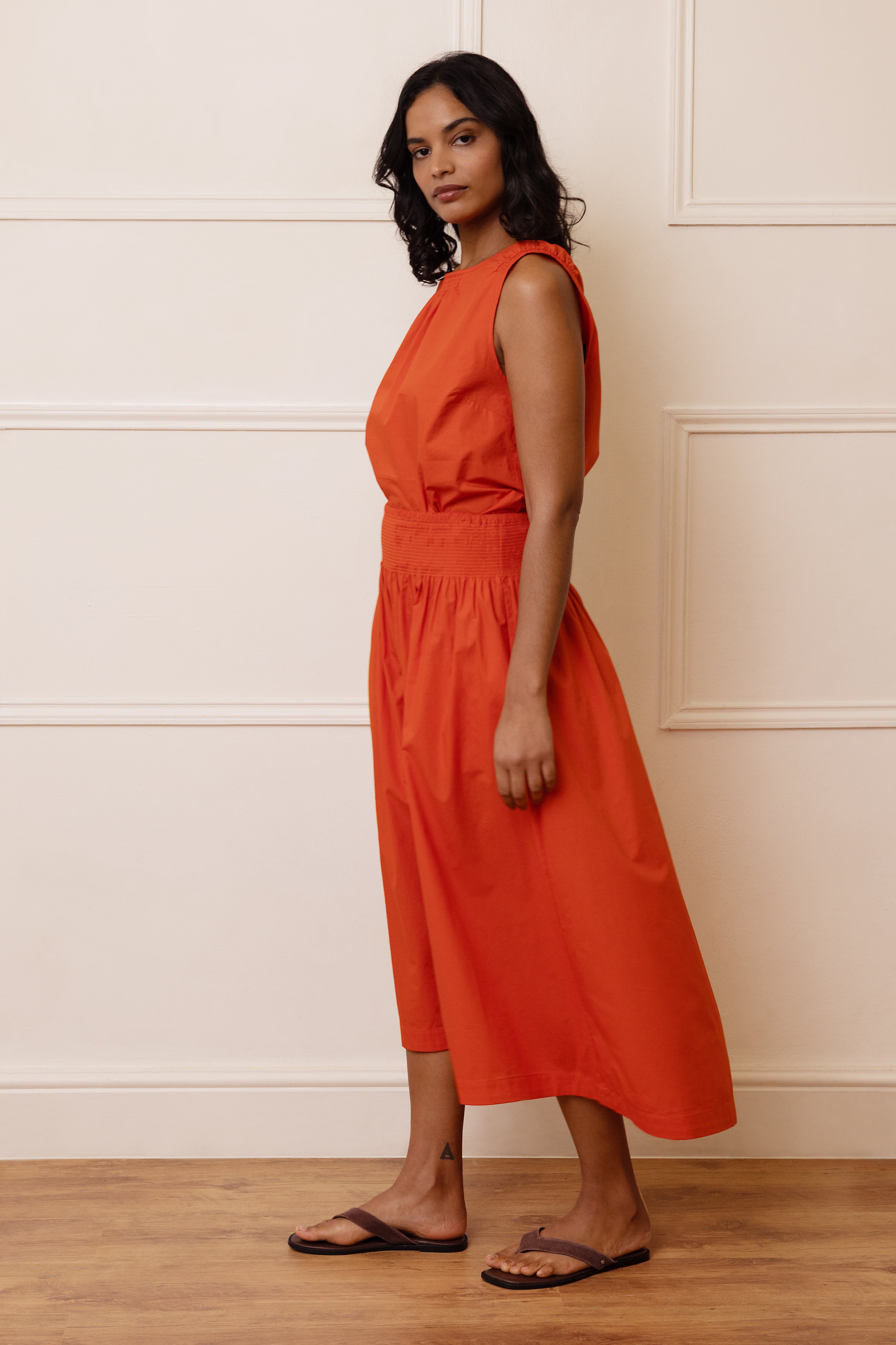 Drew Dip Hem Skirt - Orange - Eleven Loves