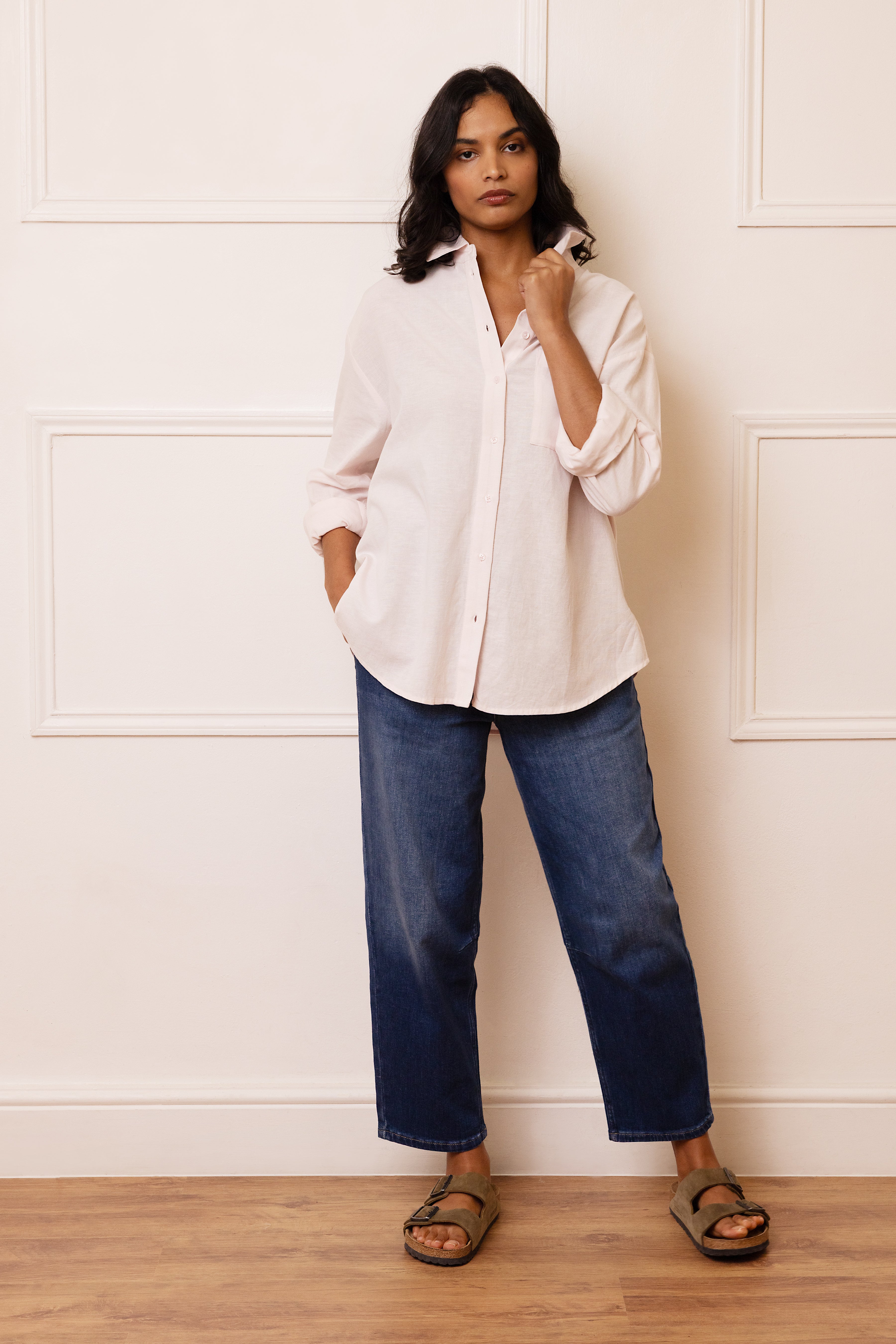 The Perfect Viscose Linen Shirt - Pink - Eleven Loves