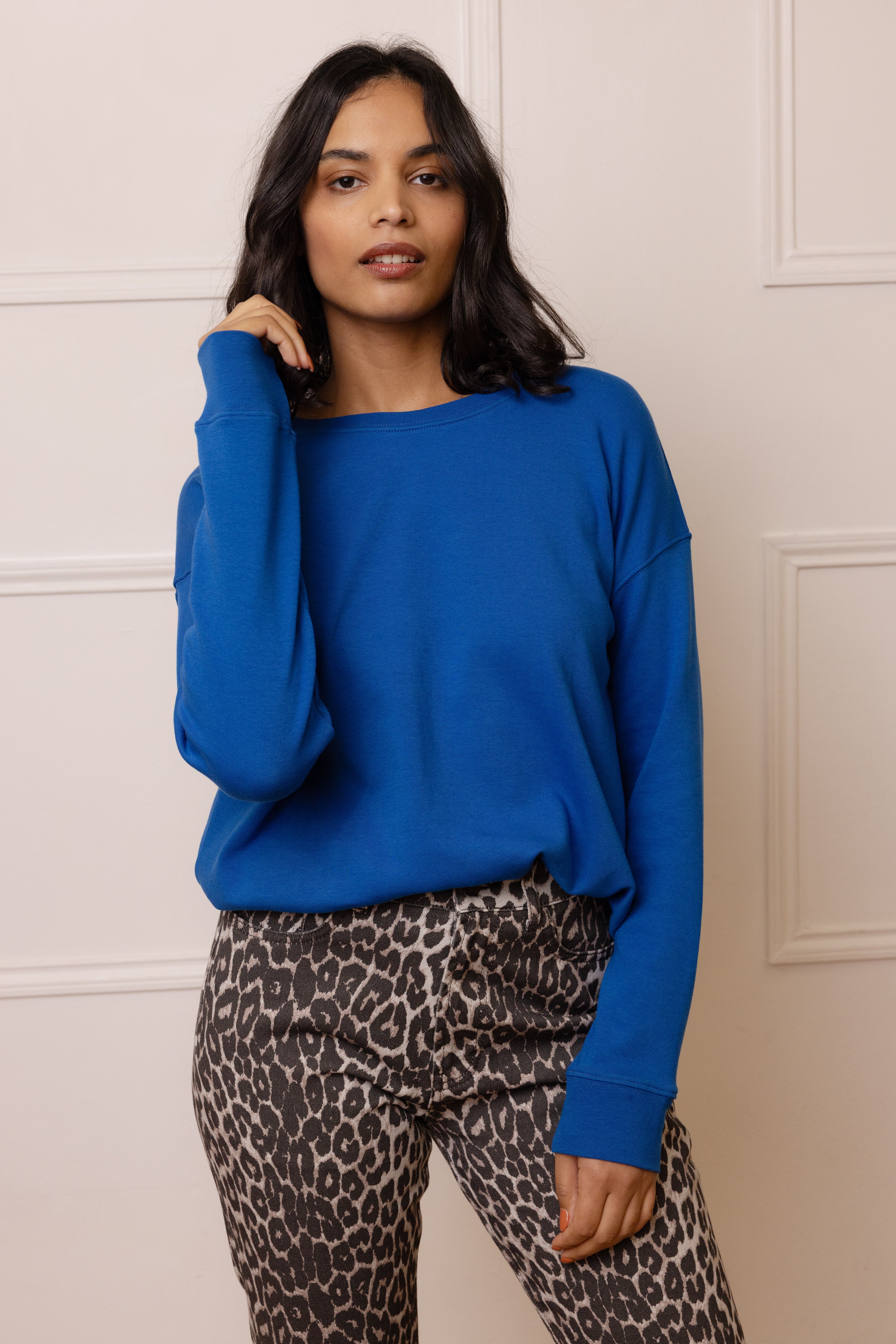 The Perfect Crew Neck Sweatshirt - Cobalt - Eleven Loves