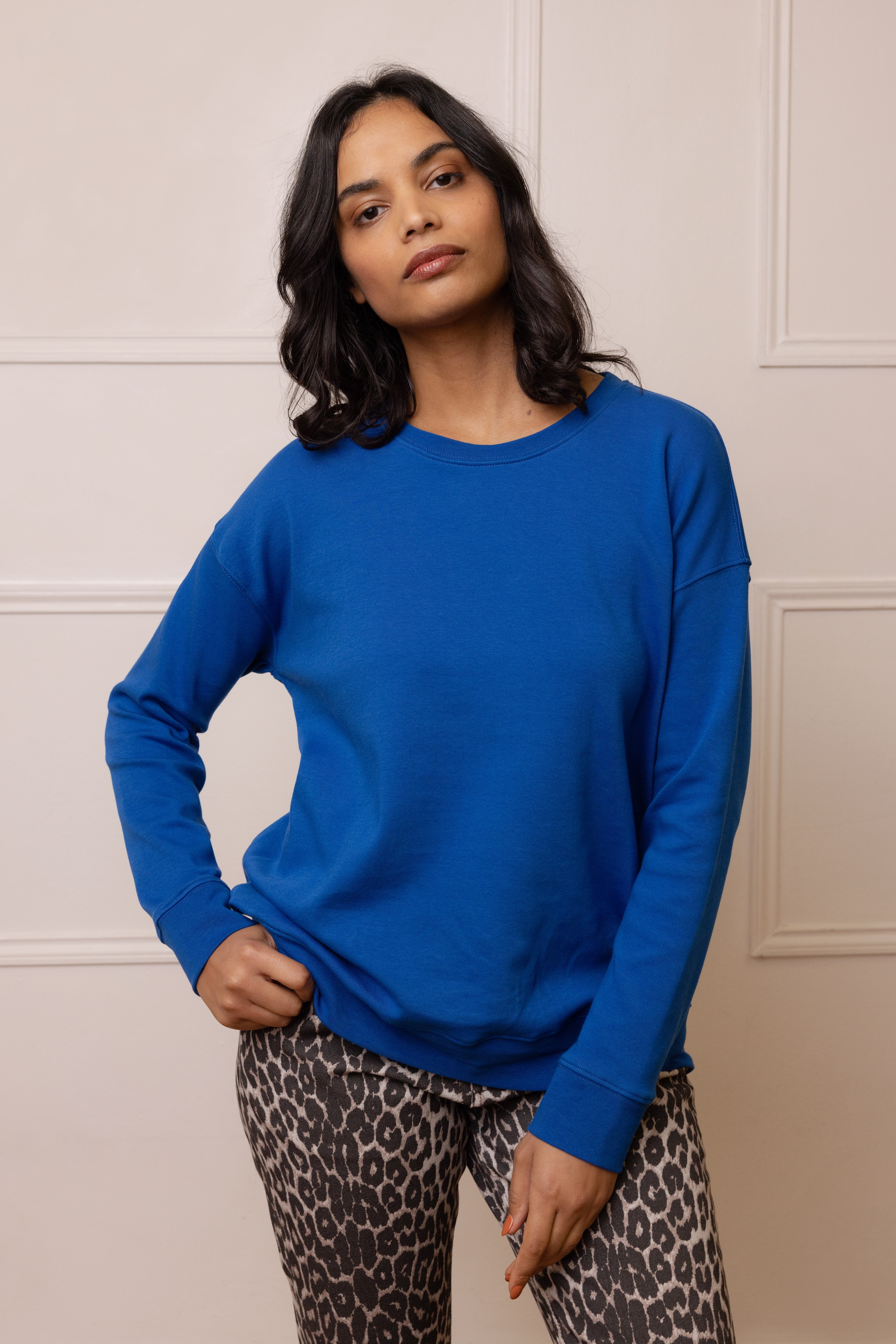 The Perfect Crew Neck Sweatshirt - Cobalt - Eleven Loves