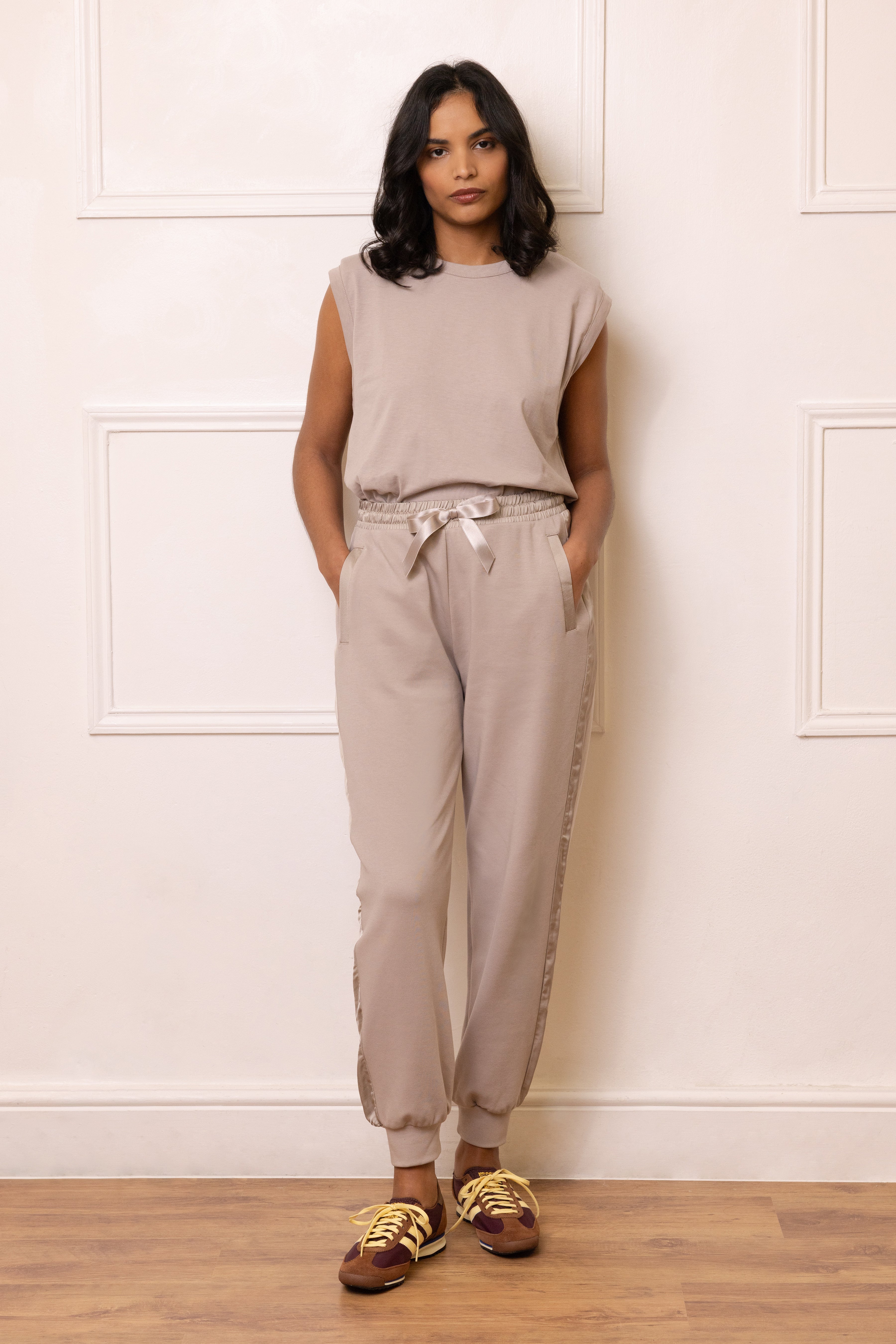 Perfect Side Stripe Joggers - Biscuit - Eleven Loves
