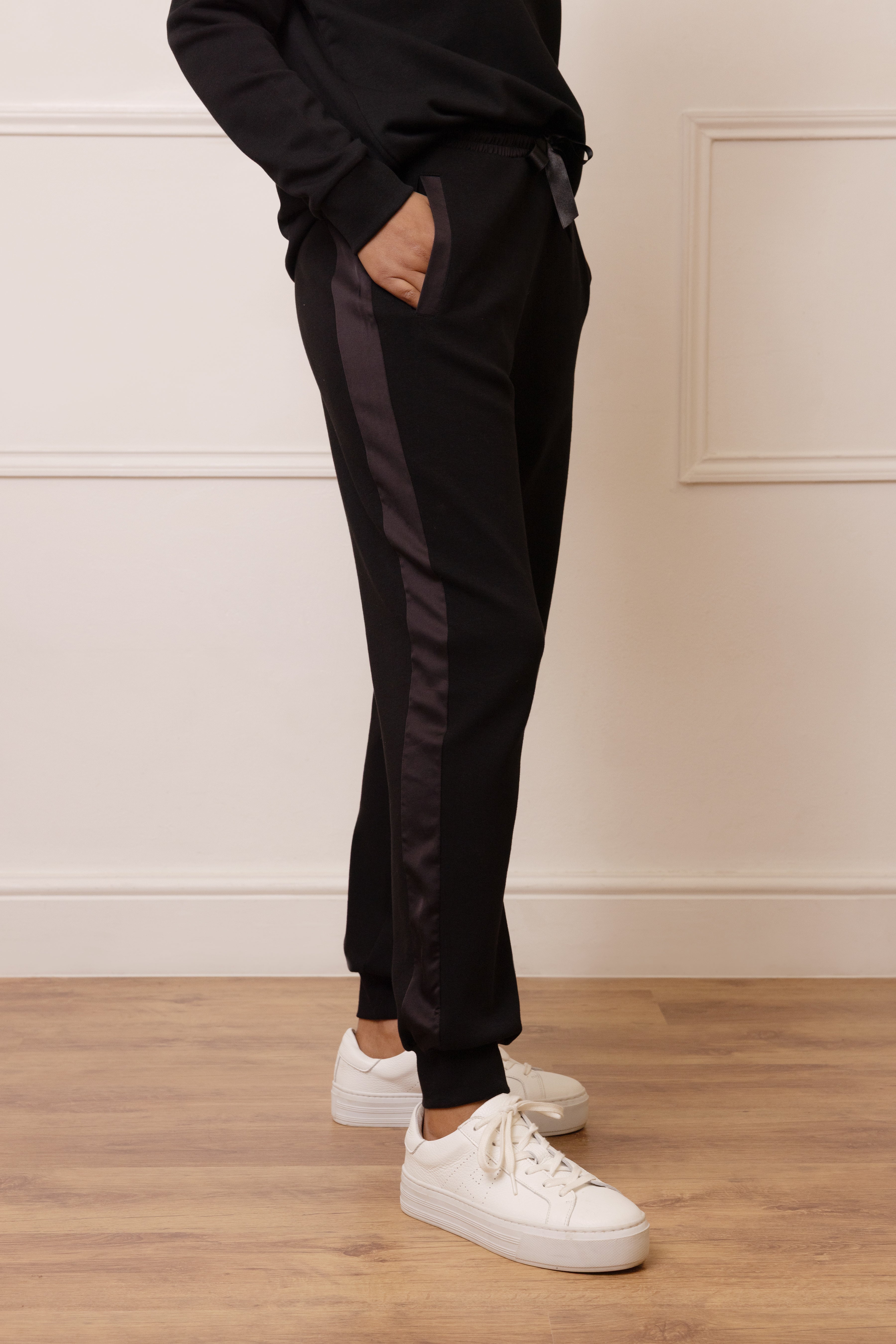Perfect Side Stripe Joggers - Black - Eleven Loves