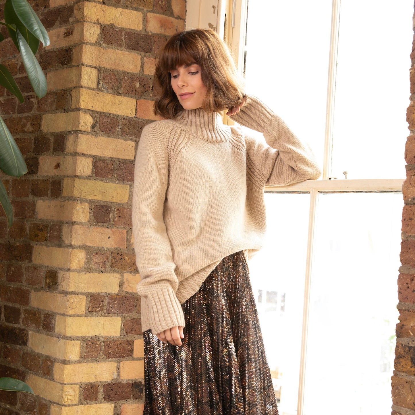 eleven loves elevenloves 11loves ellenloves chunky knit camel beige taupe tan jumper