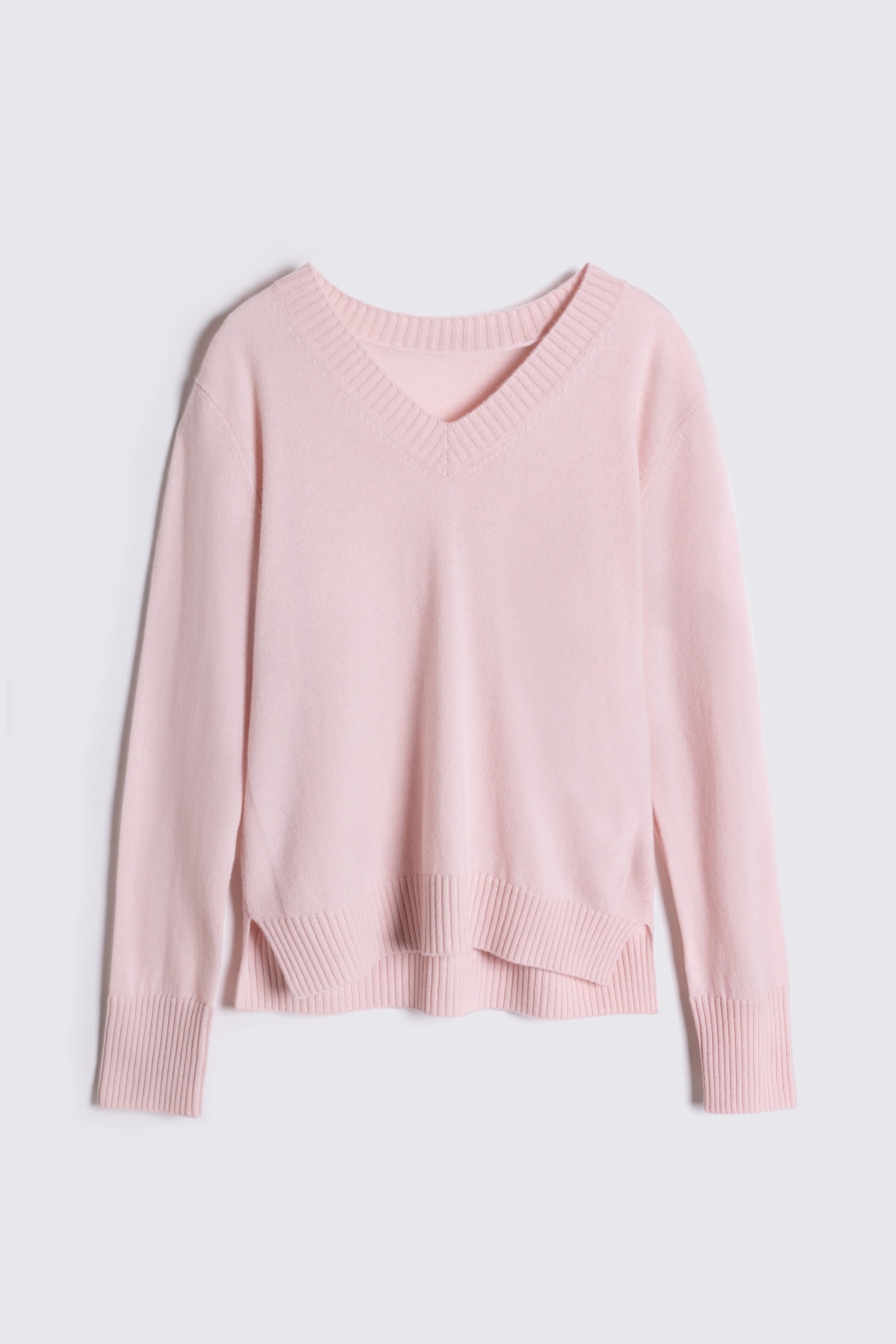 Nian V-Neck Cashmere Blend Jumper - Blush - Eleven Loves