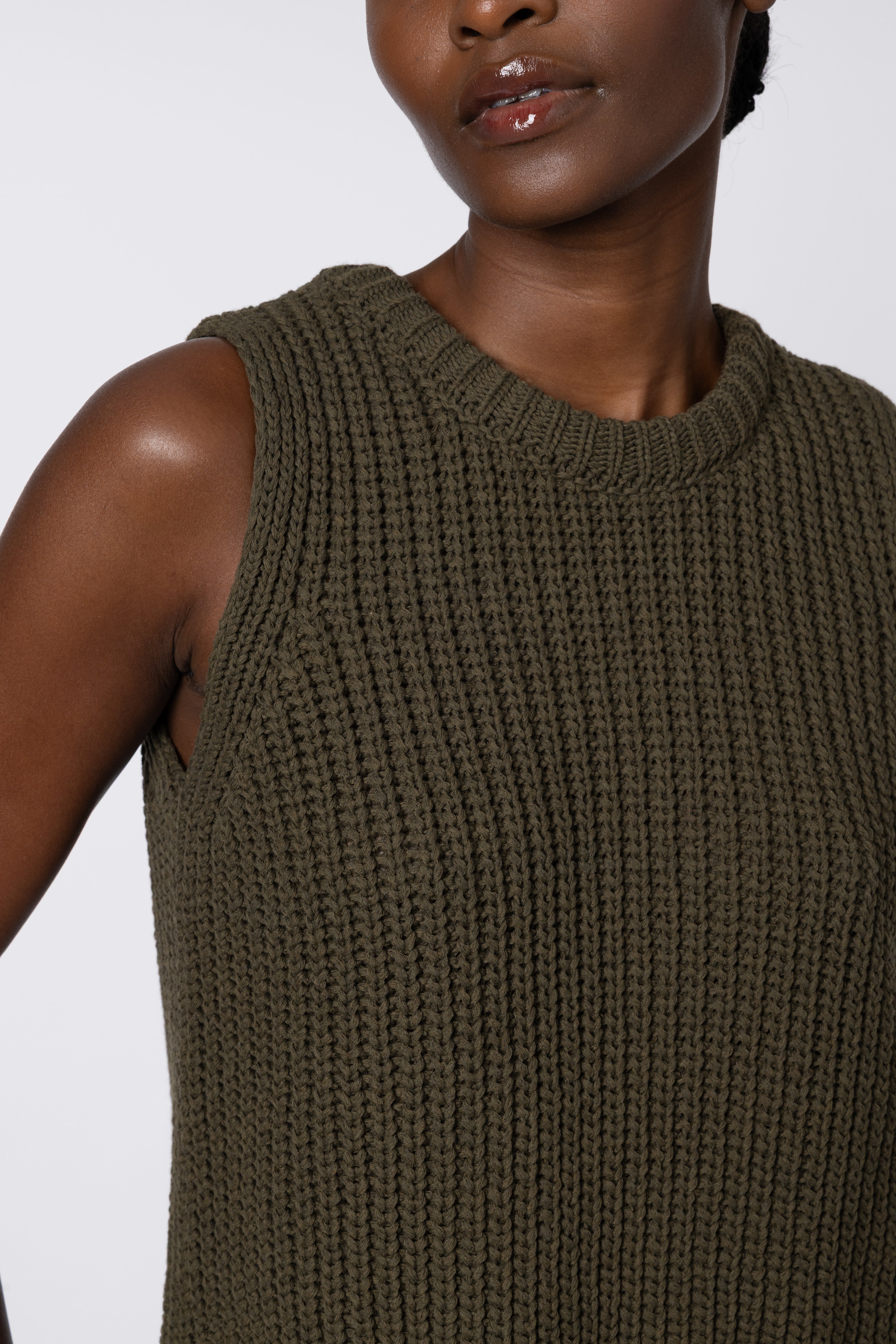 Rebecca Ribbed Tank Top - Olive