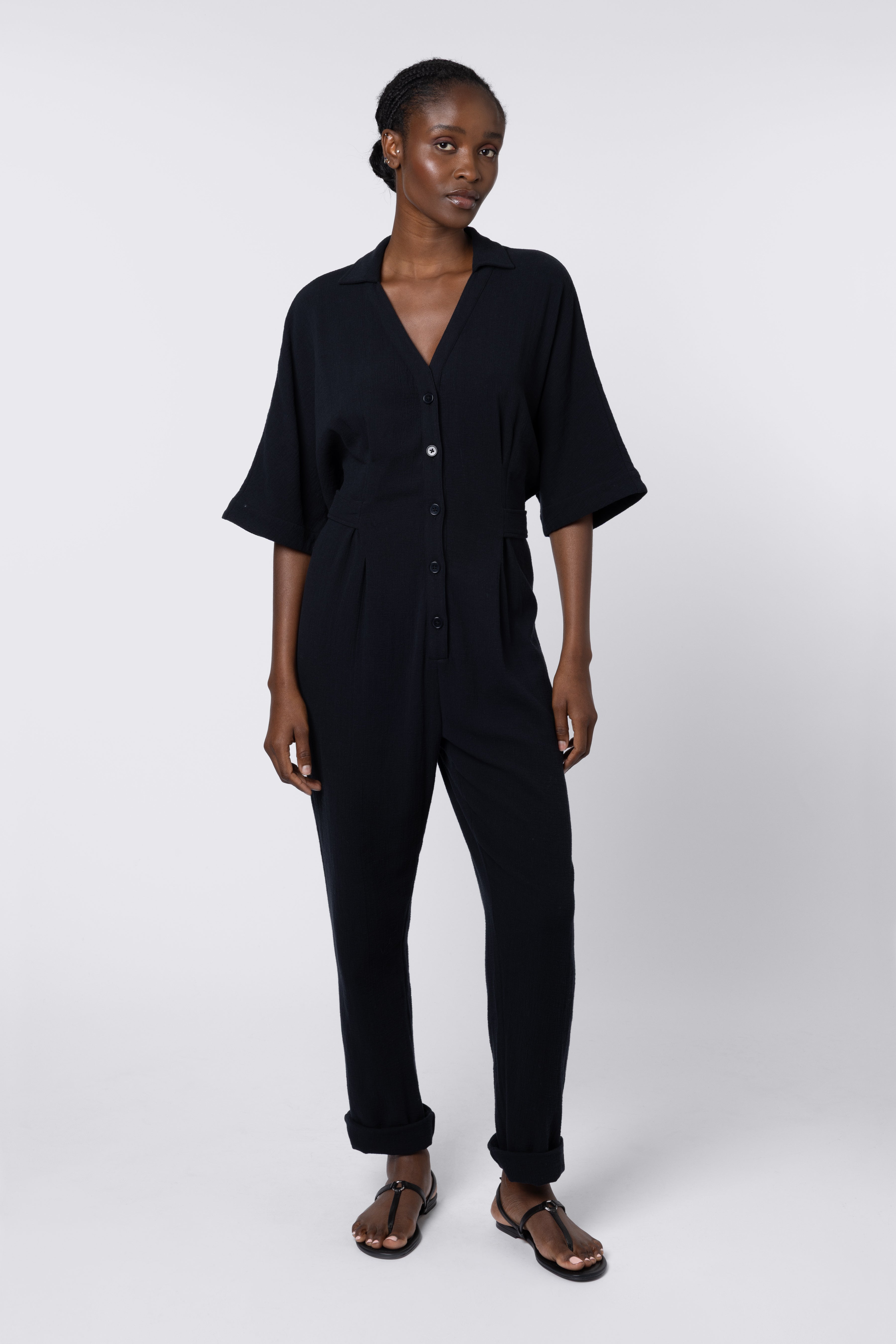 Becca Cheesecloth Jumpsuit - Black