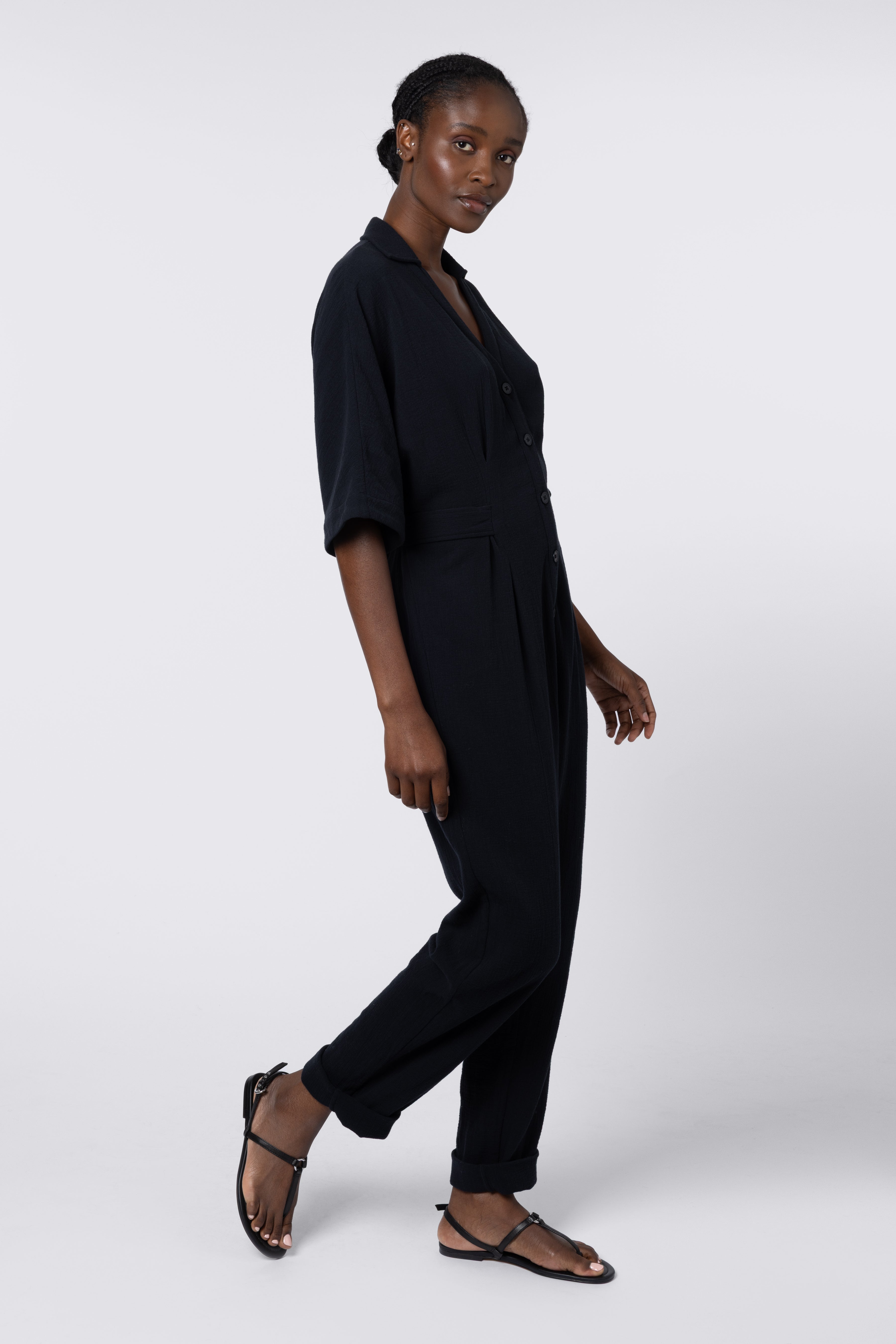 Becca Cheesecloth Jumpsuit - Black