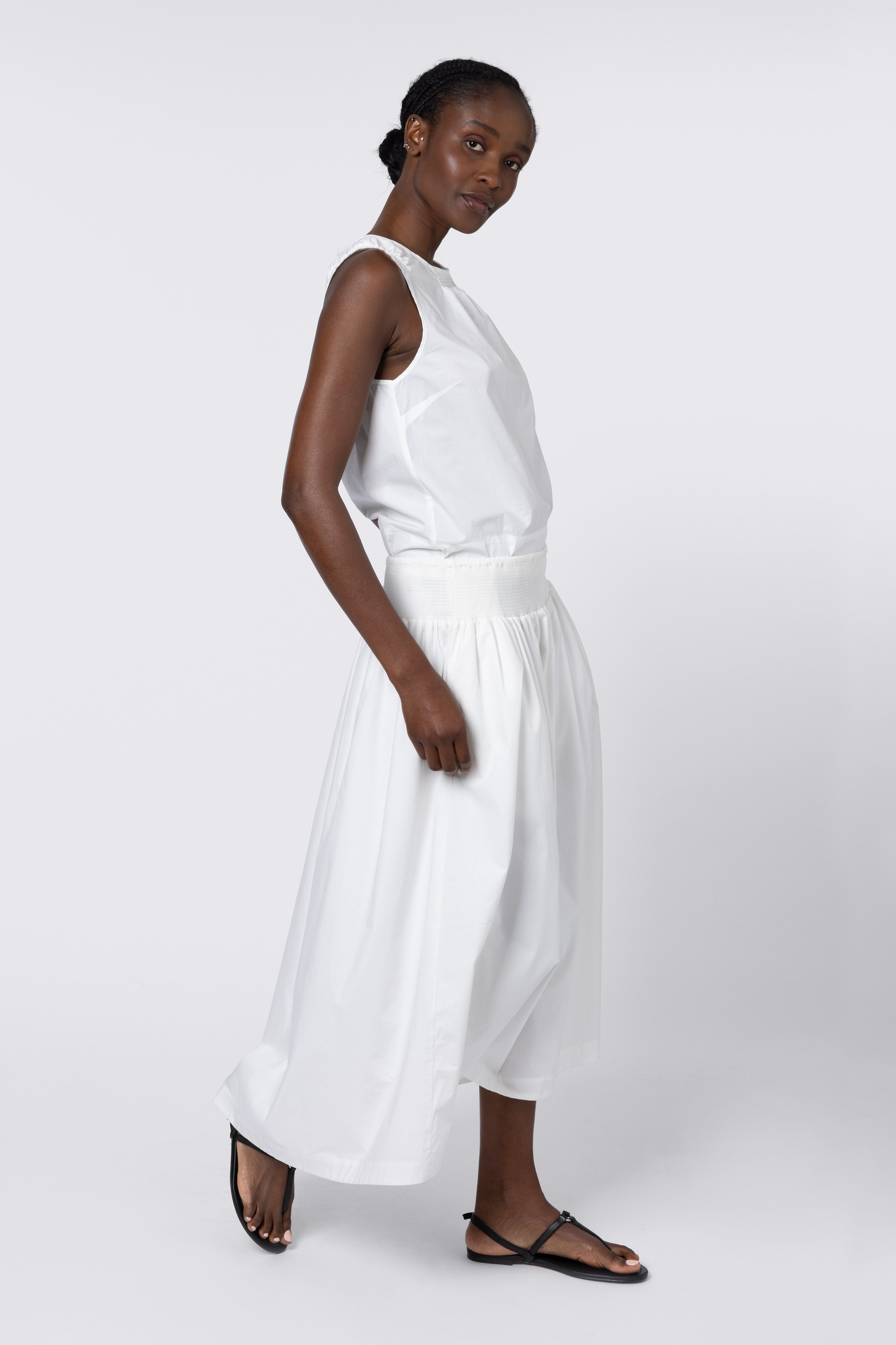 Drew Dip Hem Skirt - White