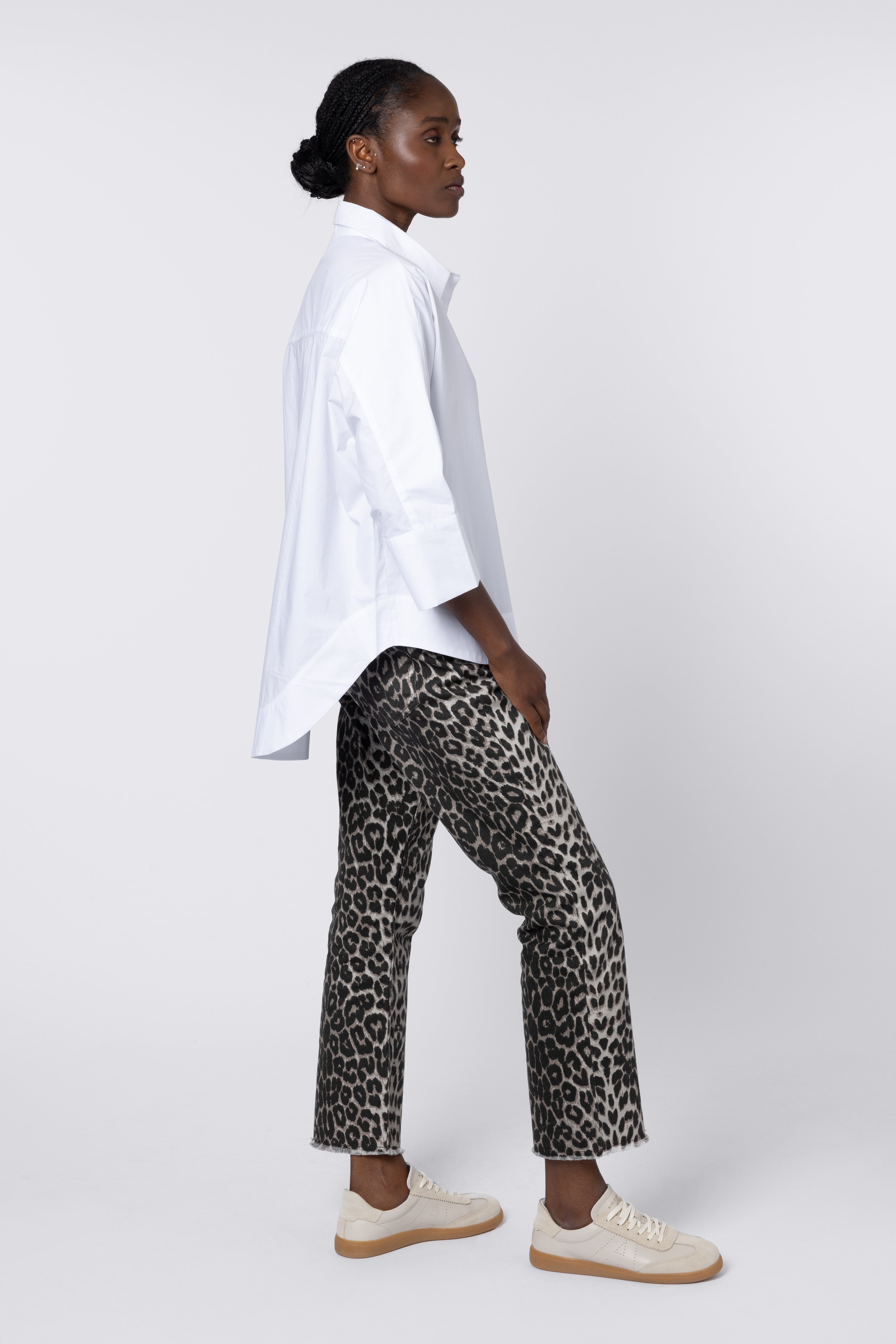 Kayla Leopard Kick Flare Jeans