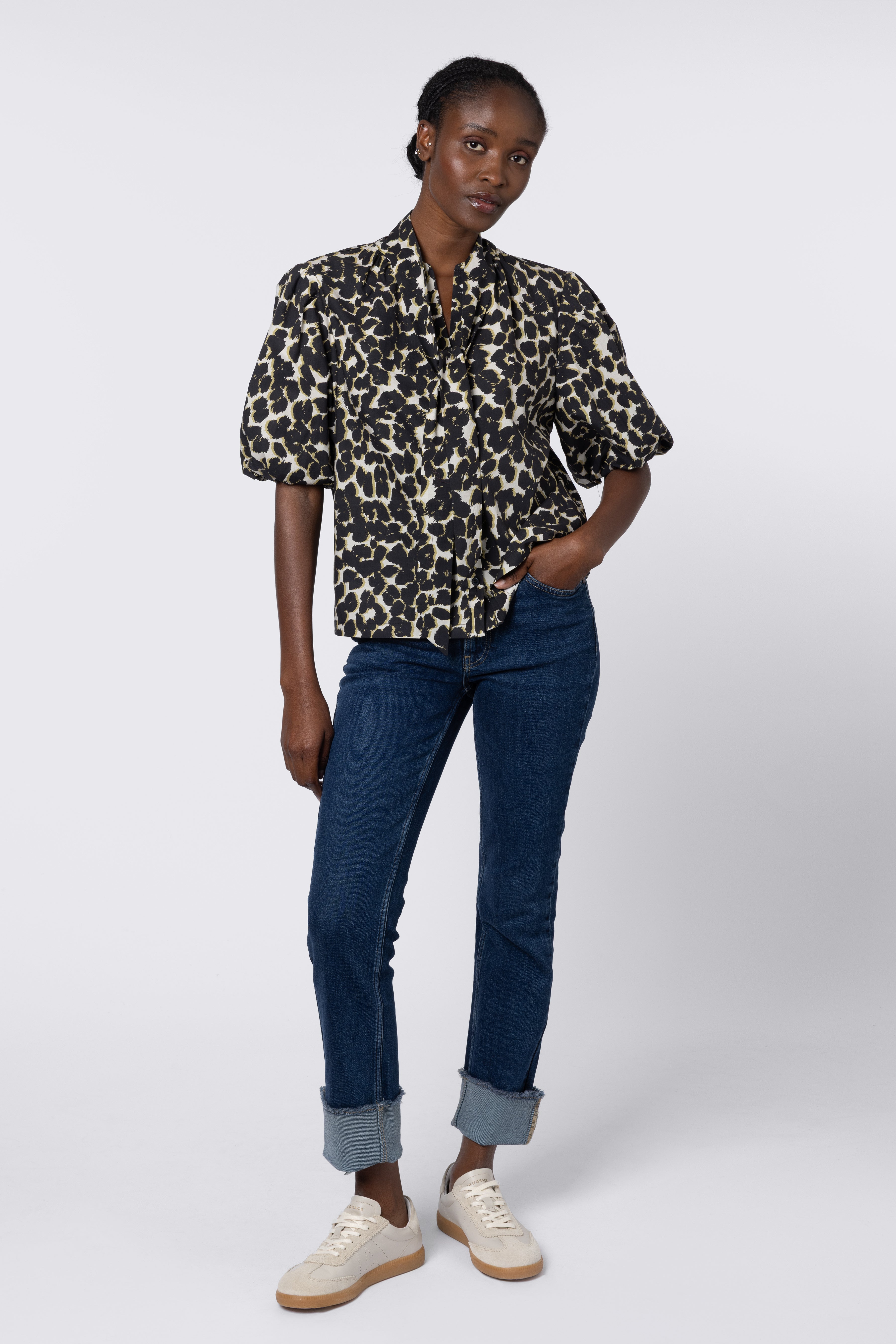 Poppy Puff Sleeve Blouse - Leopard