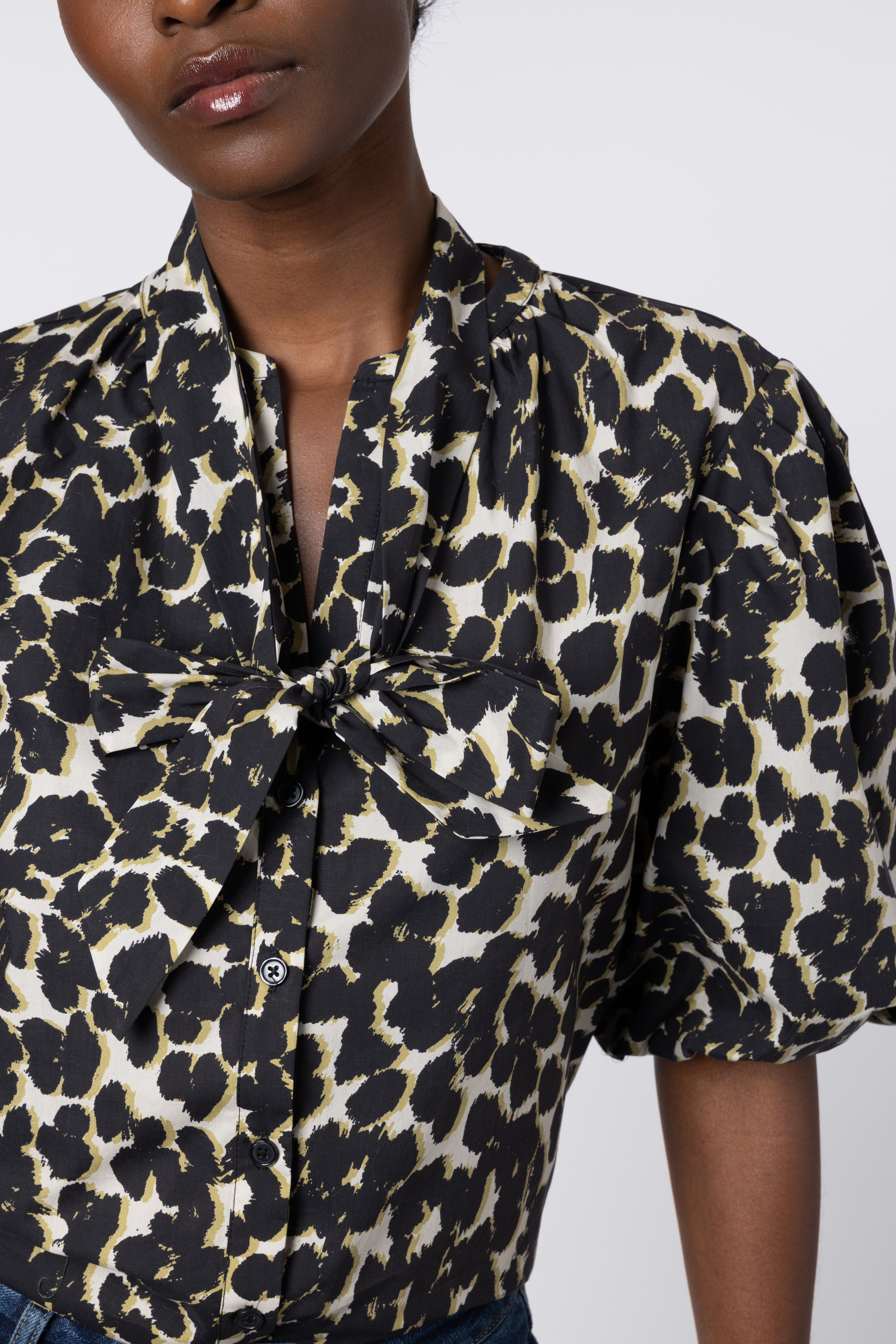 Poppy Puff Sleeve Blouse - Leopard
