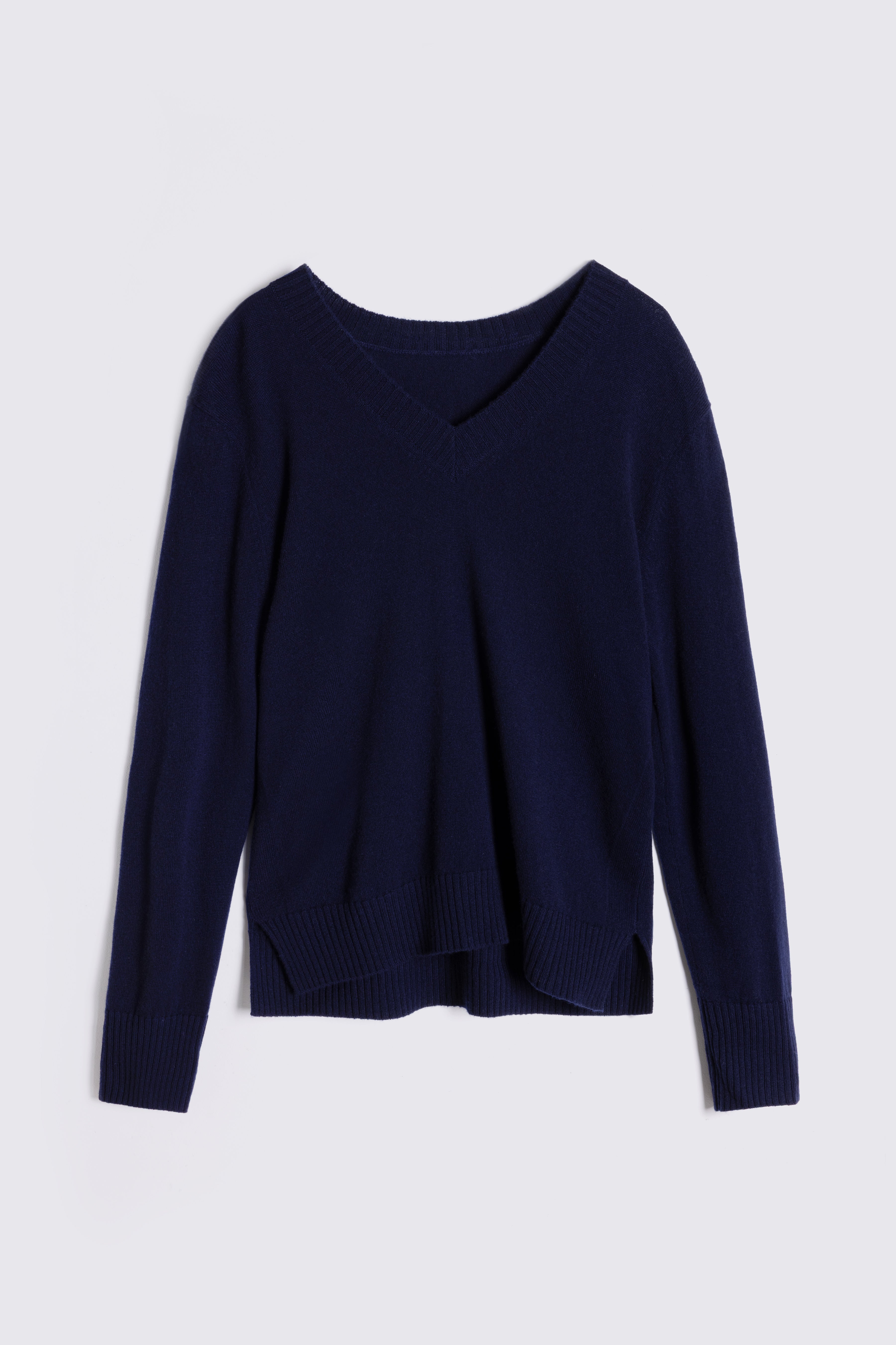Nian V-Neck Cashmere Blend Jumper - Navy