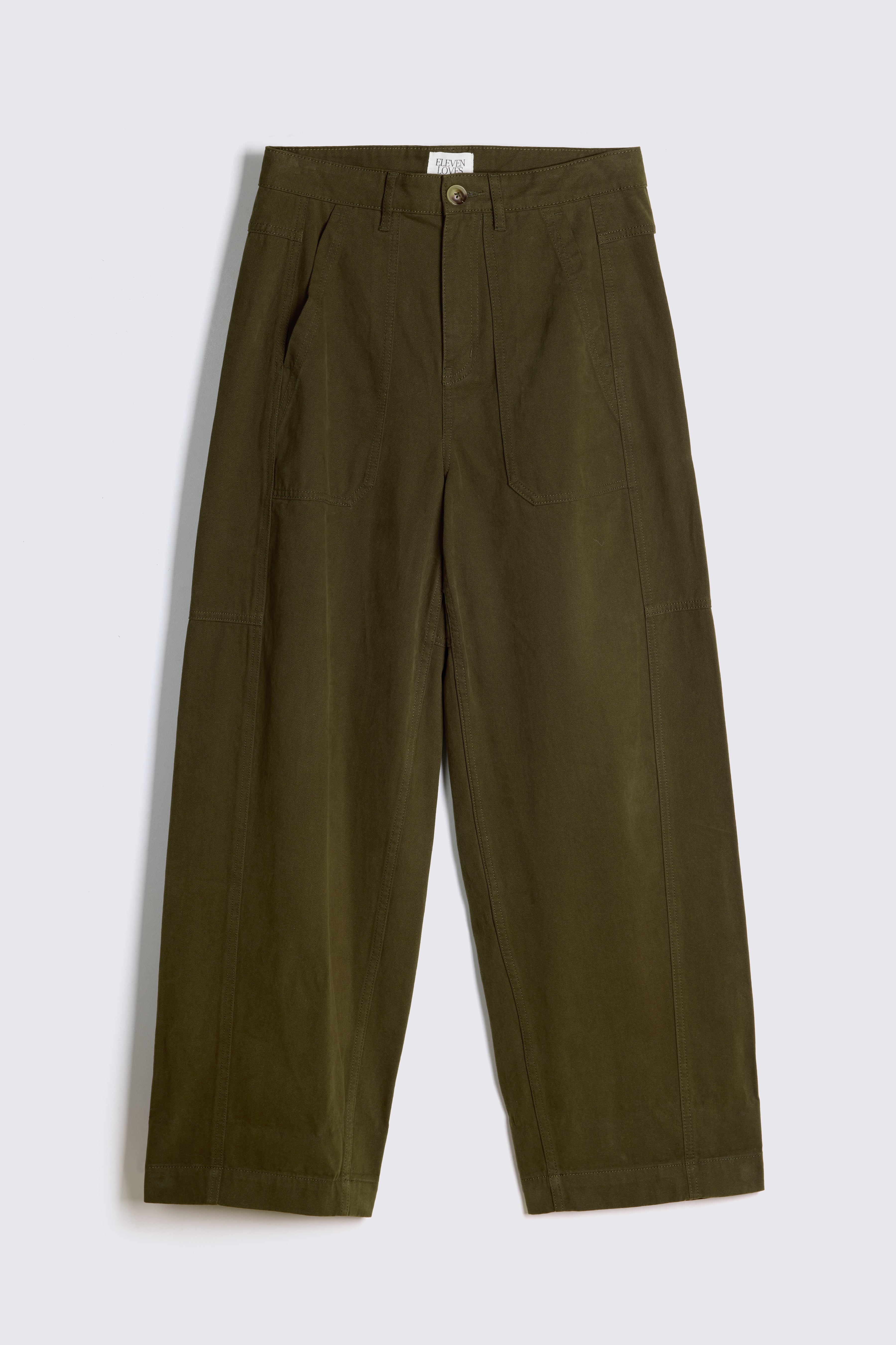 Billie Barrel Leg Trousers - Olive