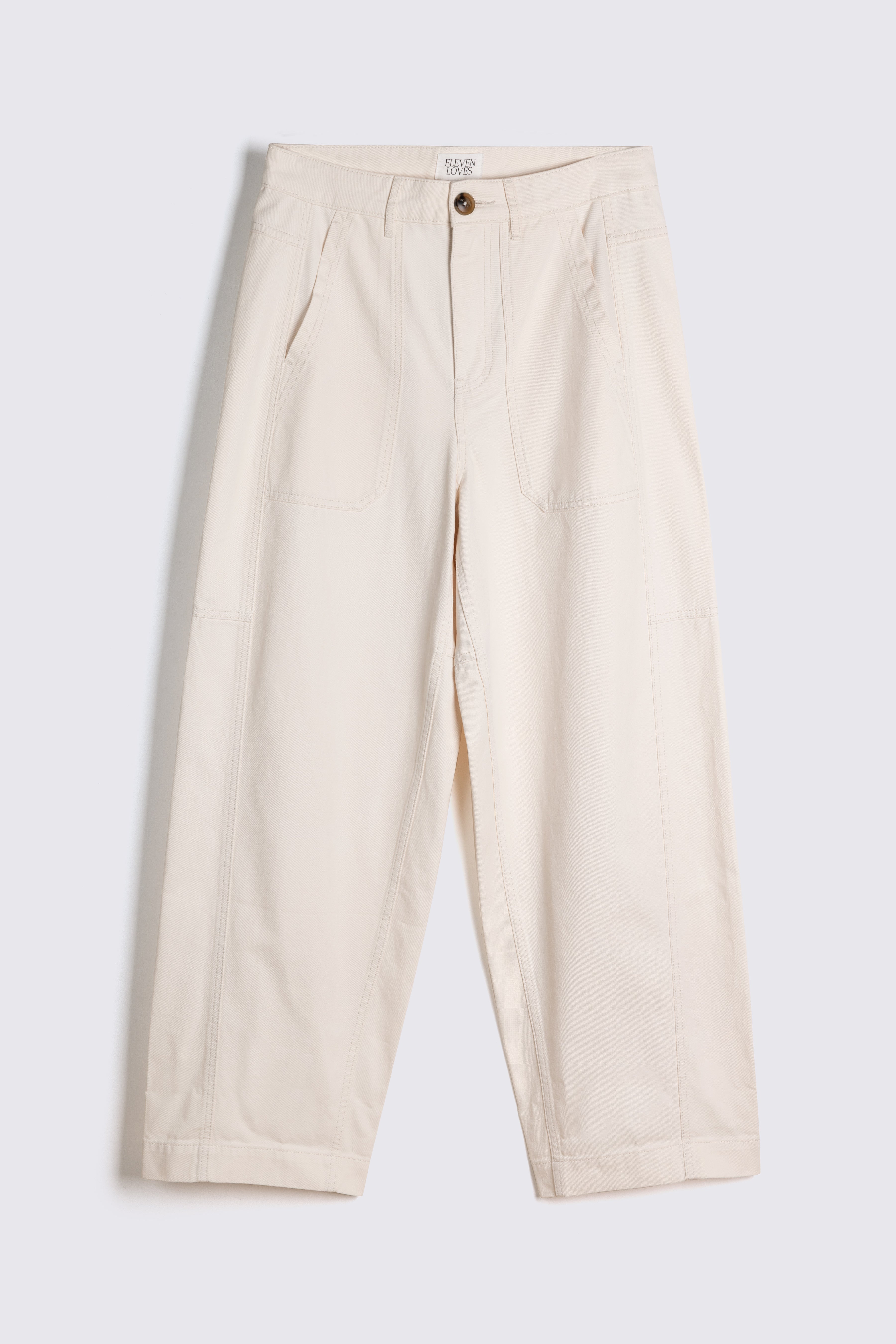 SS Billie Barrel Leg Trousers - Ecru - Eleven Loves