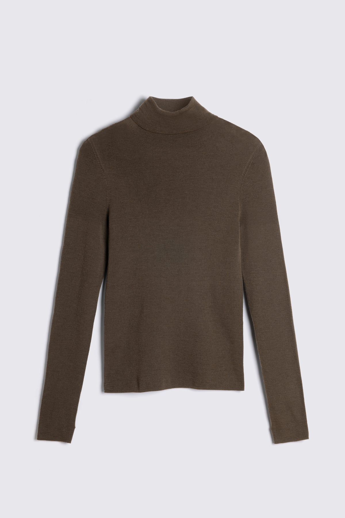 Gwyneth Fine Merino Roll Neck - Dark Olive