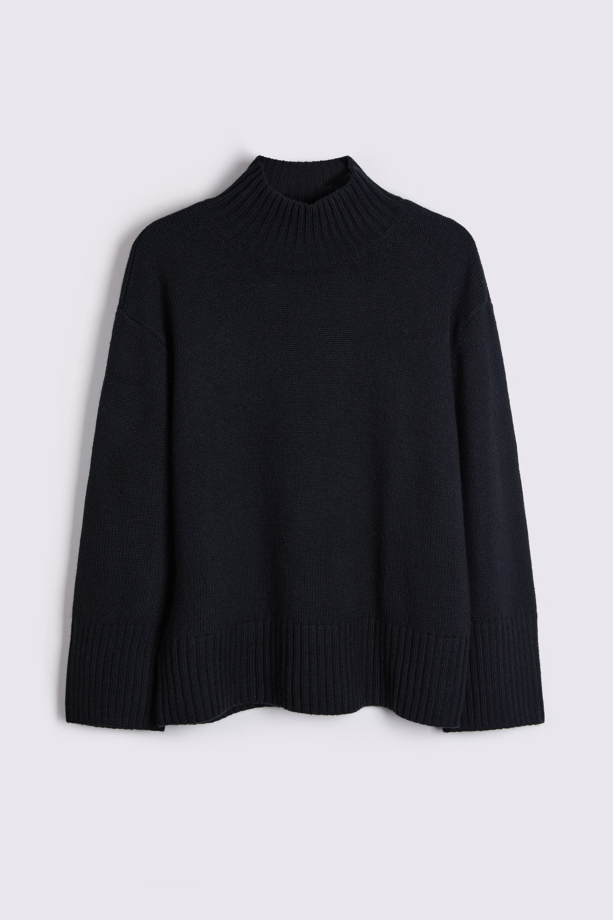 Belle Funnel Neck Jumper - Black