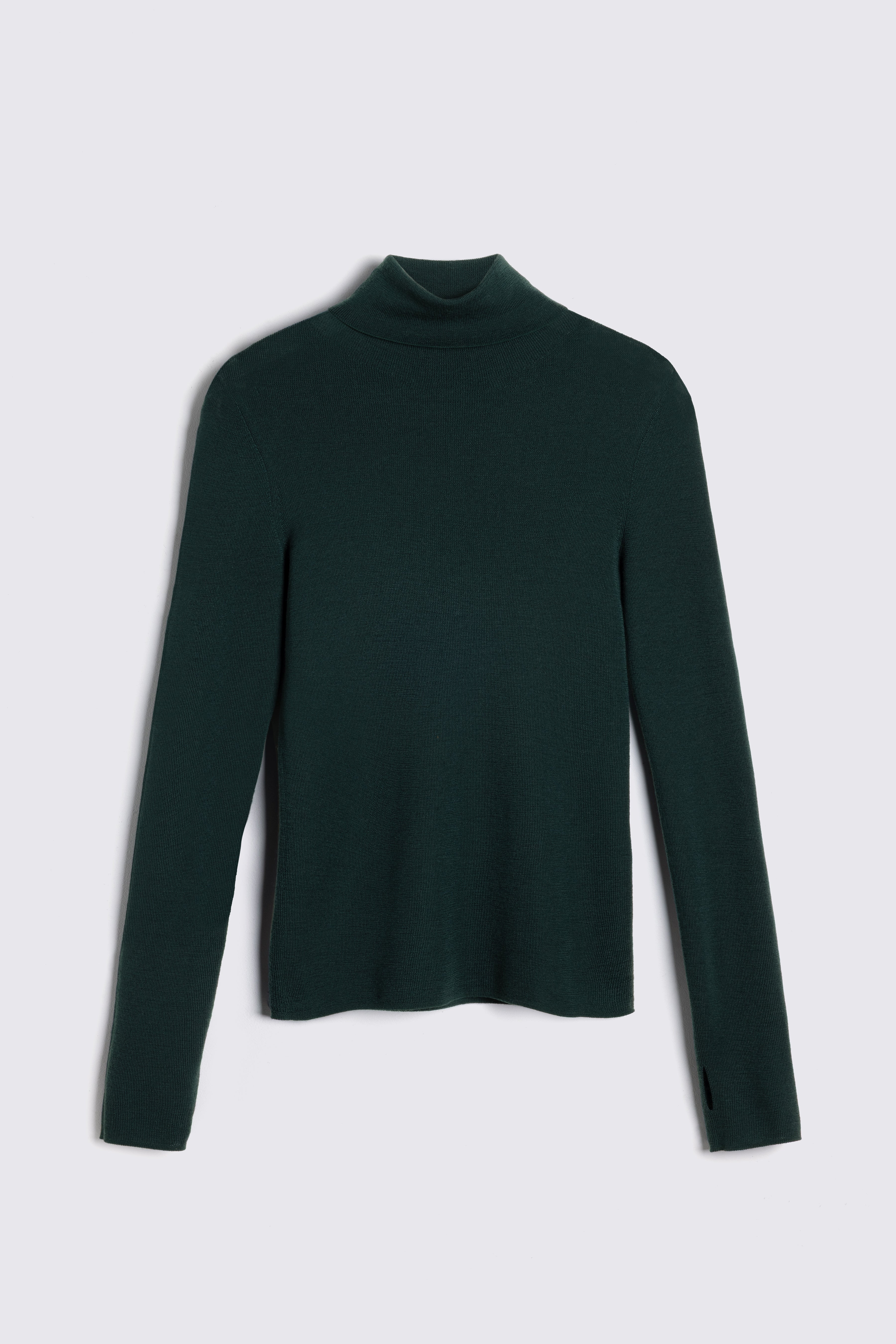 Gwyneth Fine Merino Roll Neck - Bottle Green