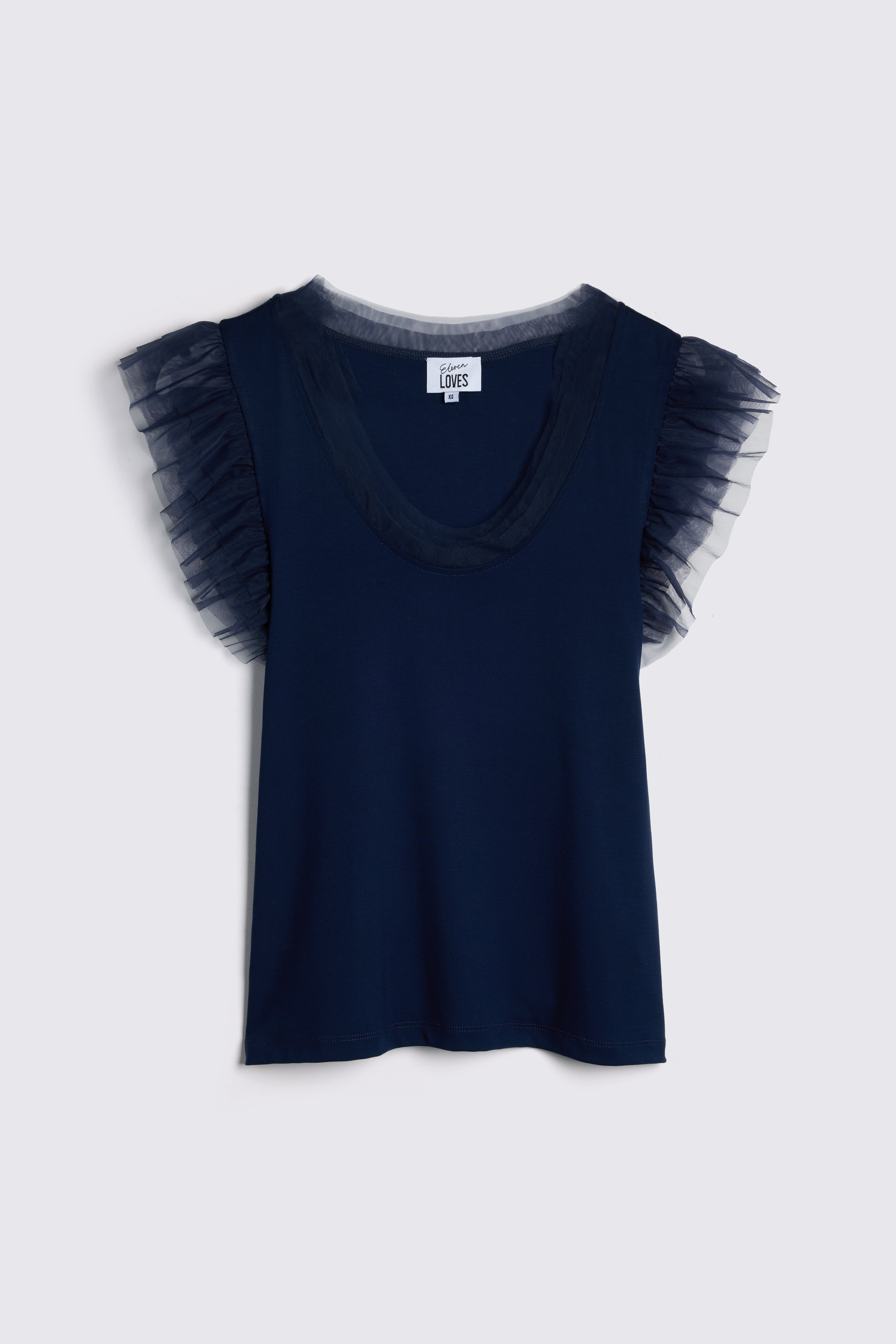 Taylor Tulle Top - Navy