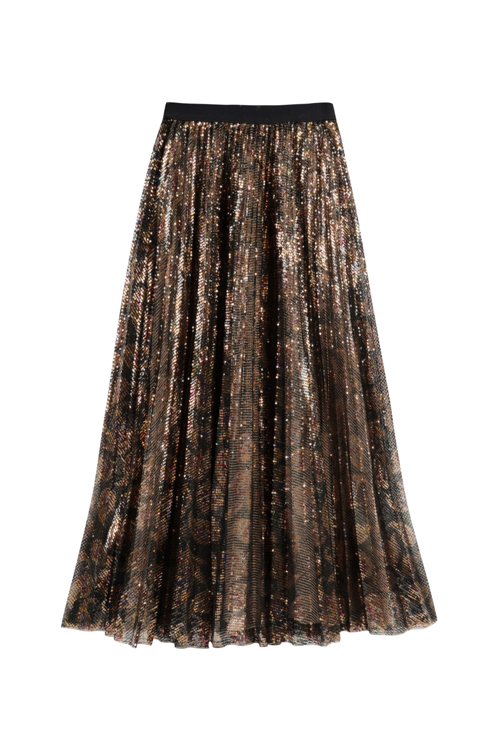 Ella Animal Print Sequin Skirt metallic skirt animal print skirt midi skit eleven loves ellen loves 11loves sustainable