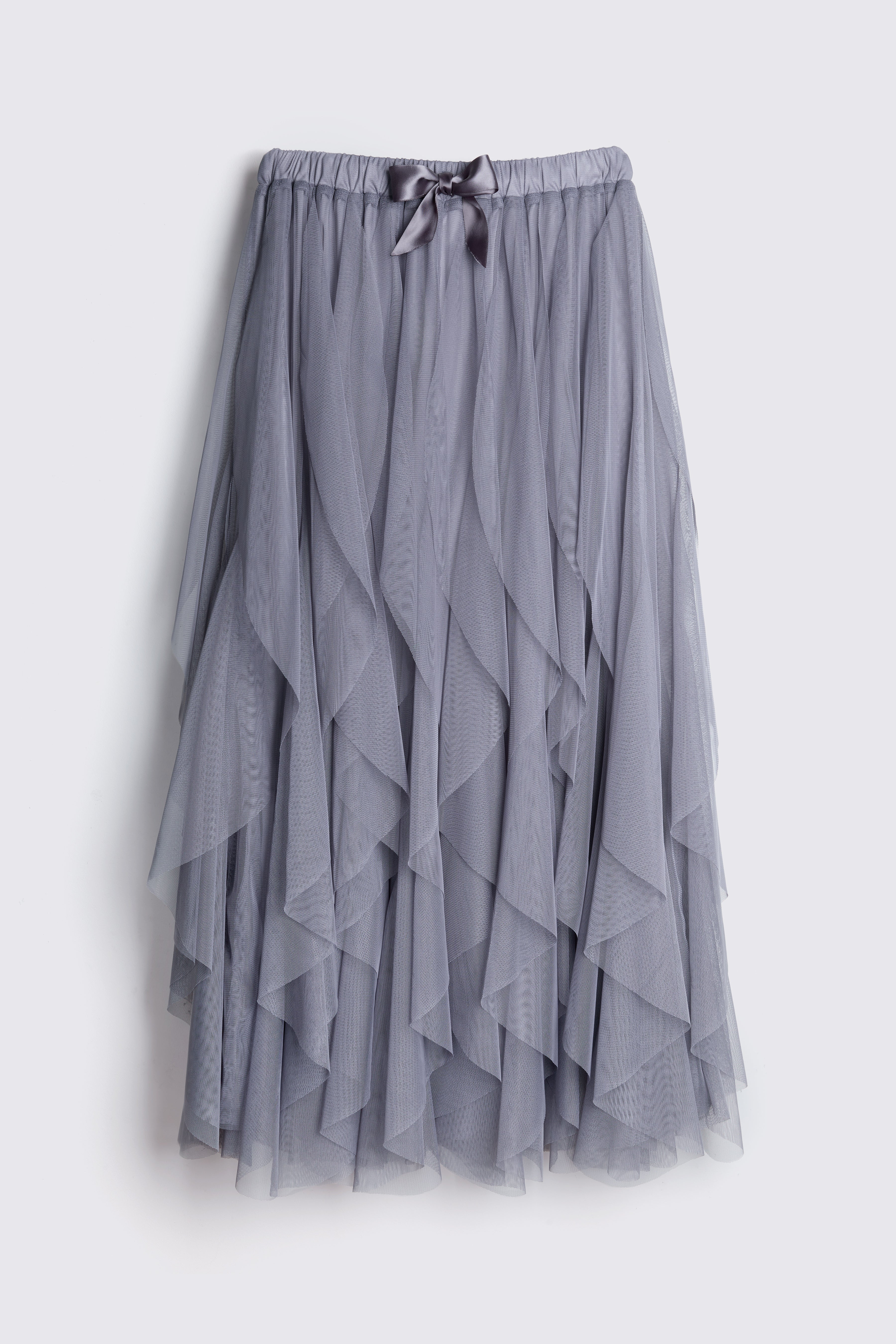 Iris Tulle Maxi Skirt - Grey