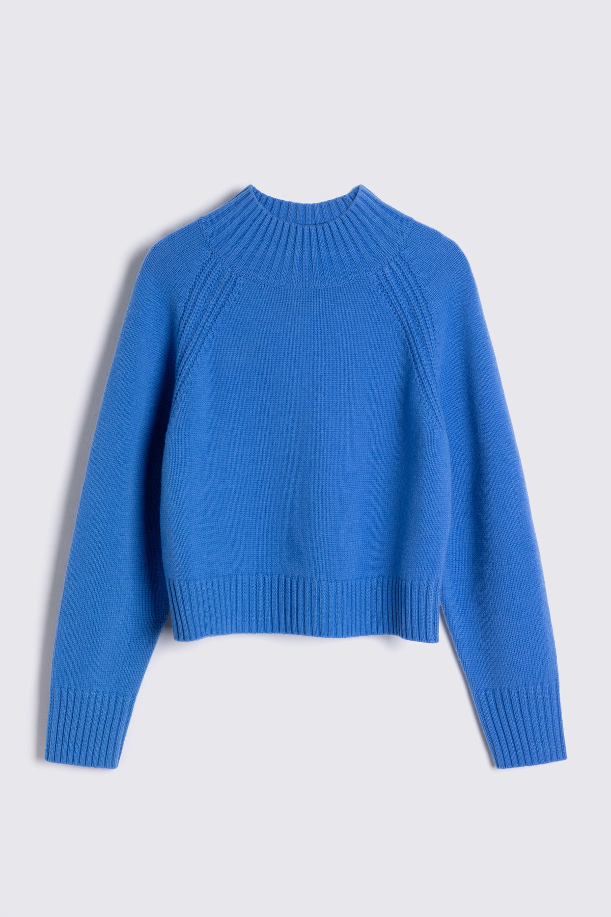 Blythe Funnel Neck Cropped Jumper - Sky Blue