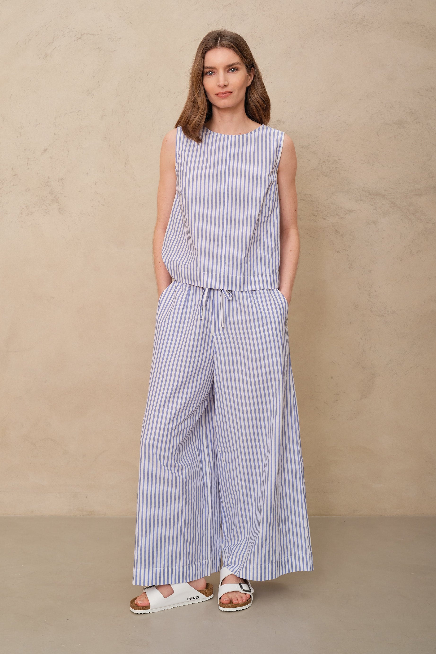 Bali Shell Top - Blue Stripe