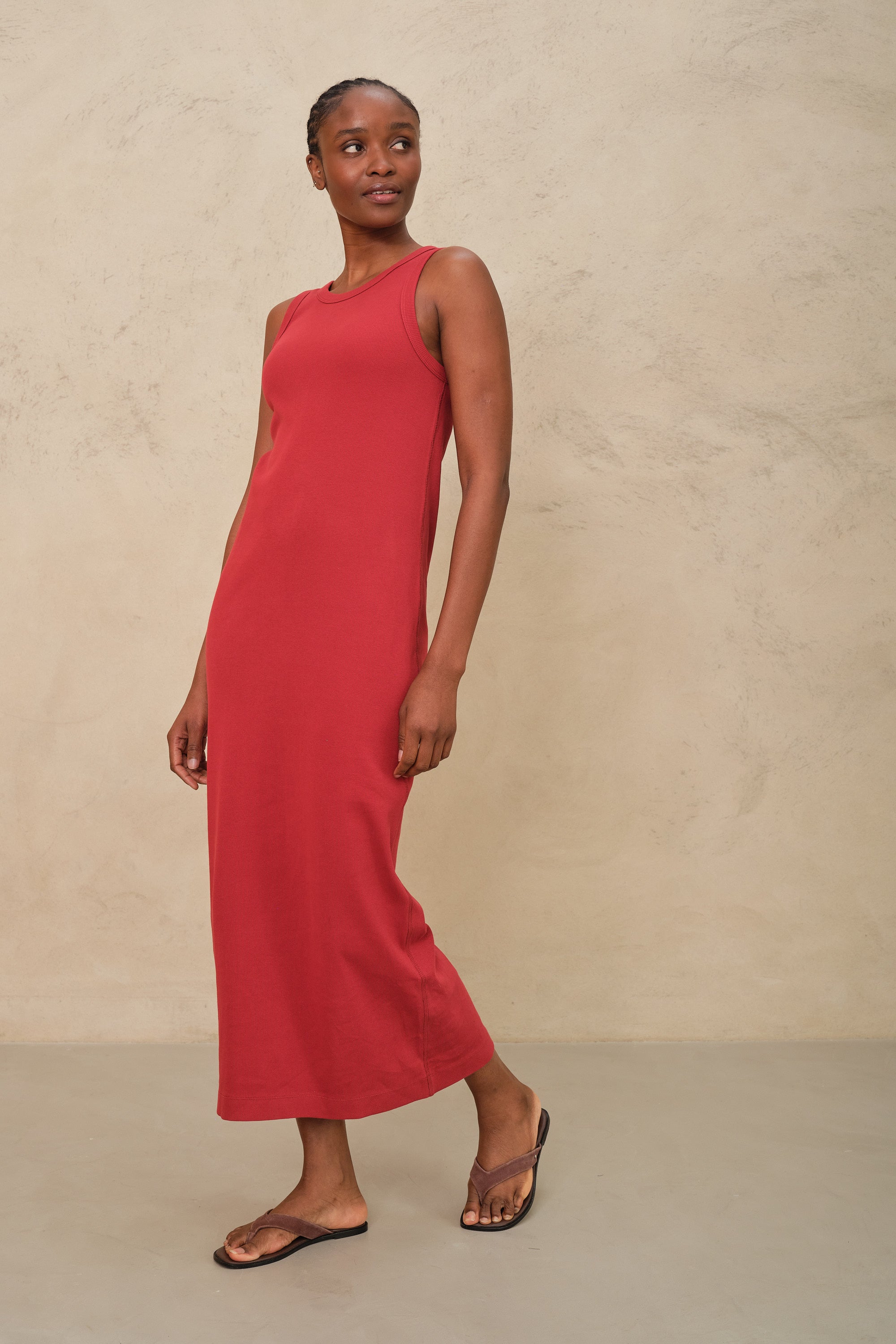 Burgundy Rib Jersey Dress, Izzy